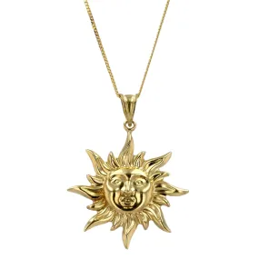 10K yellow sun pendant necklace