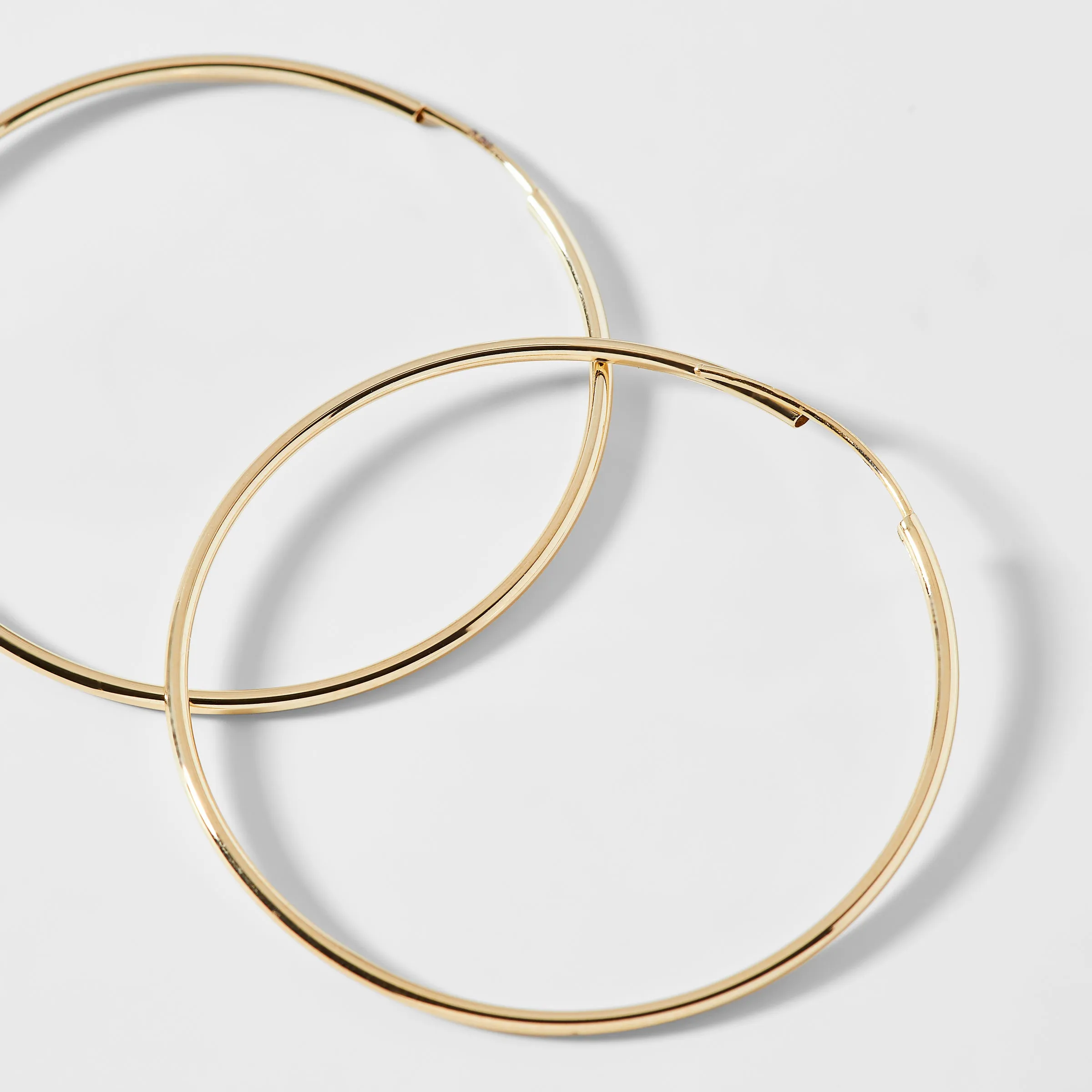 14KT GOLD 36MM ENDLESS HOOP EARRINGS