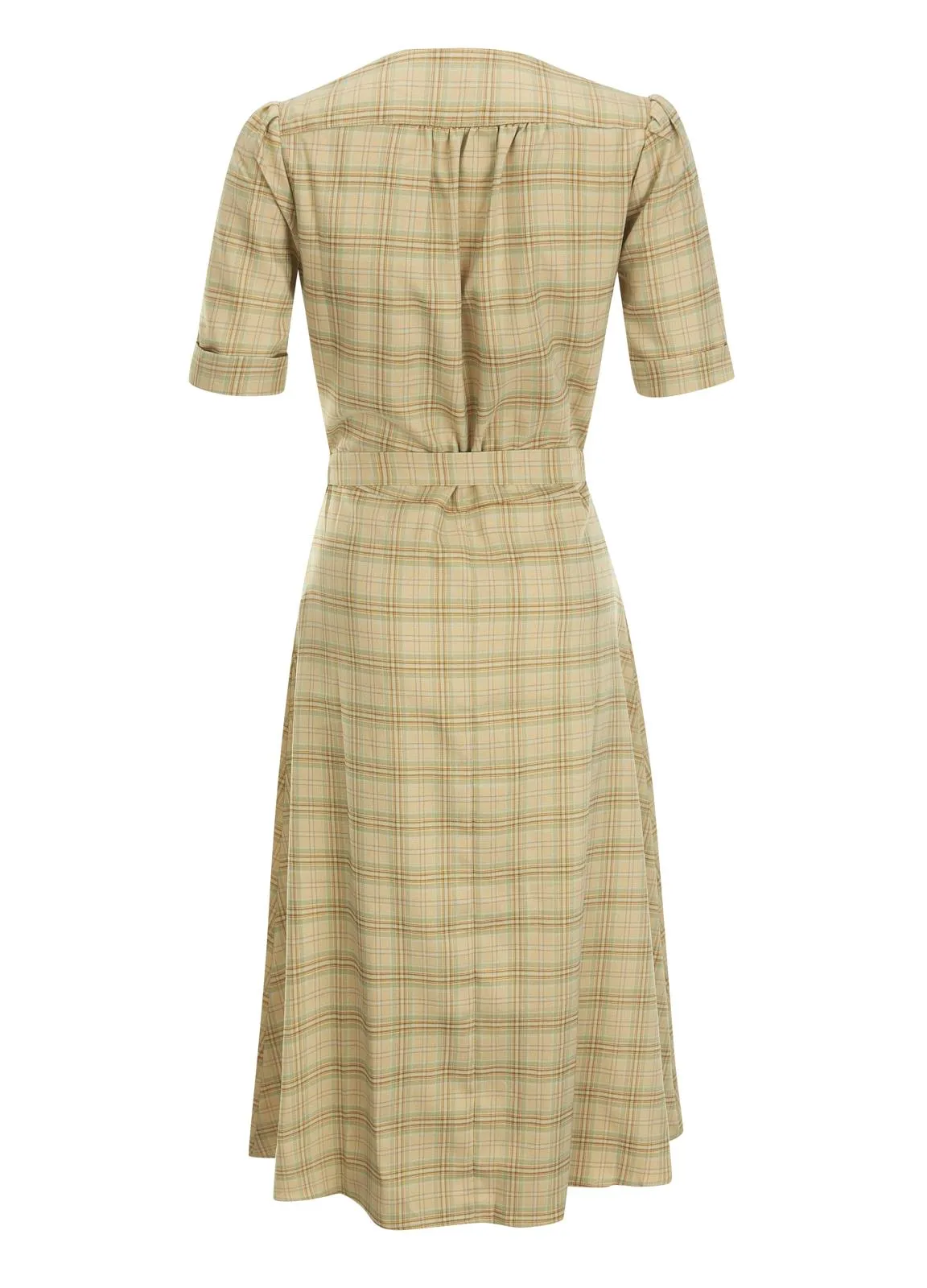 1940s Vintage Lumber Jill Check Day Dress in Flax