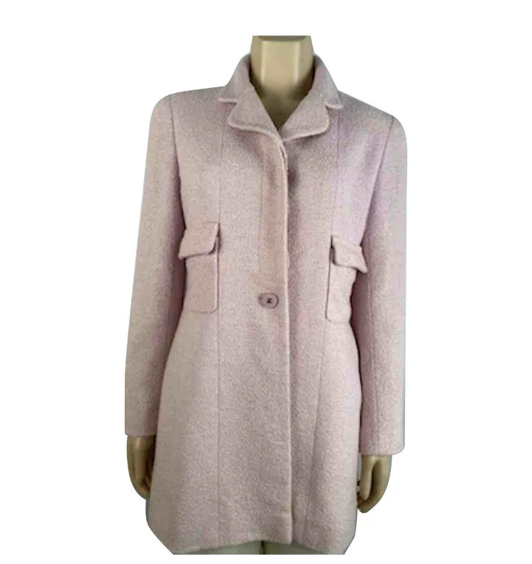 1990’s Vintage Chanel Boutique pastel pink lilac coat jacket US 4/6/8