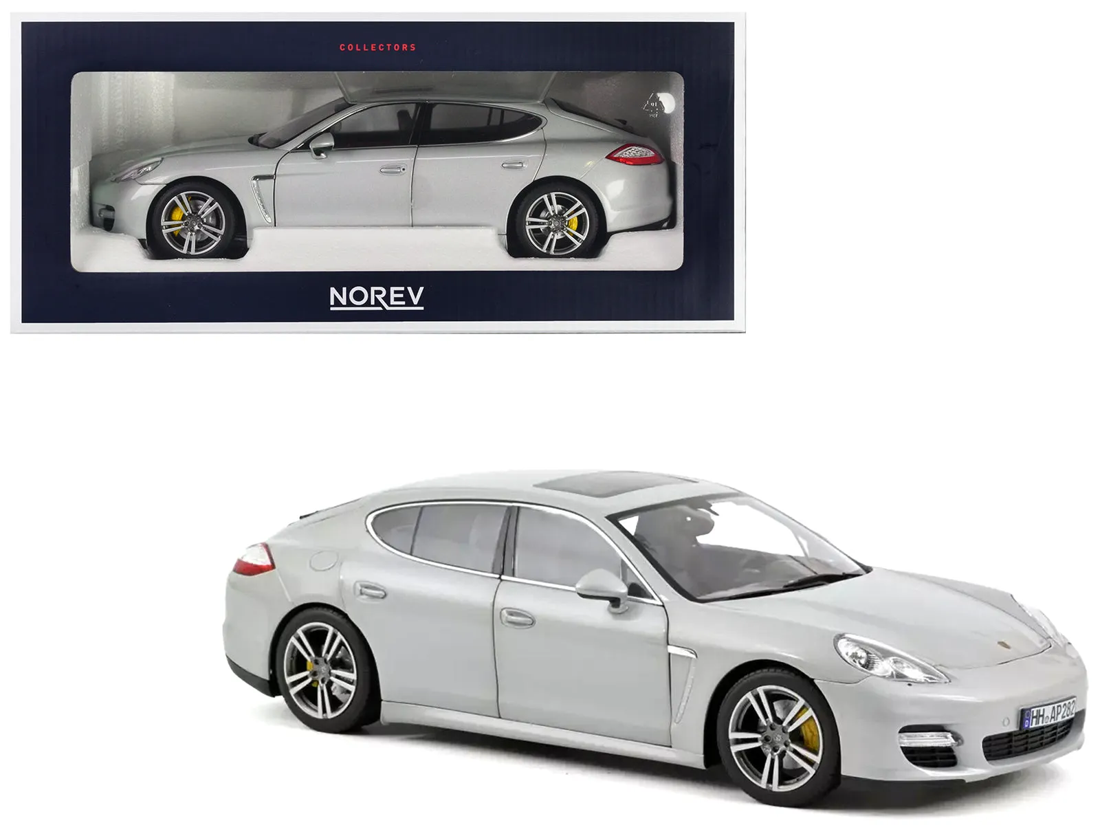 2009 Porsche Panamera Turbo Silver Metallic 1/18 Diecast Model Car by Norev