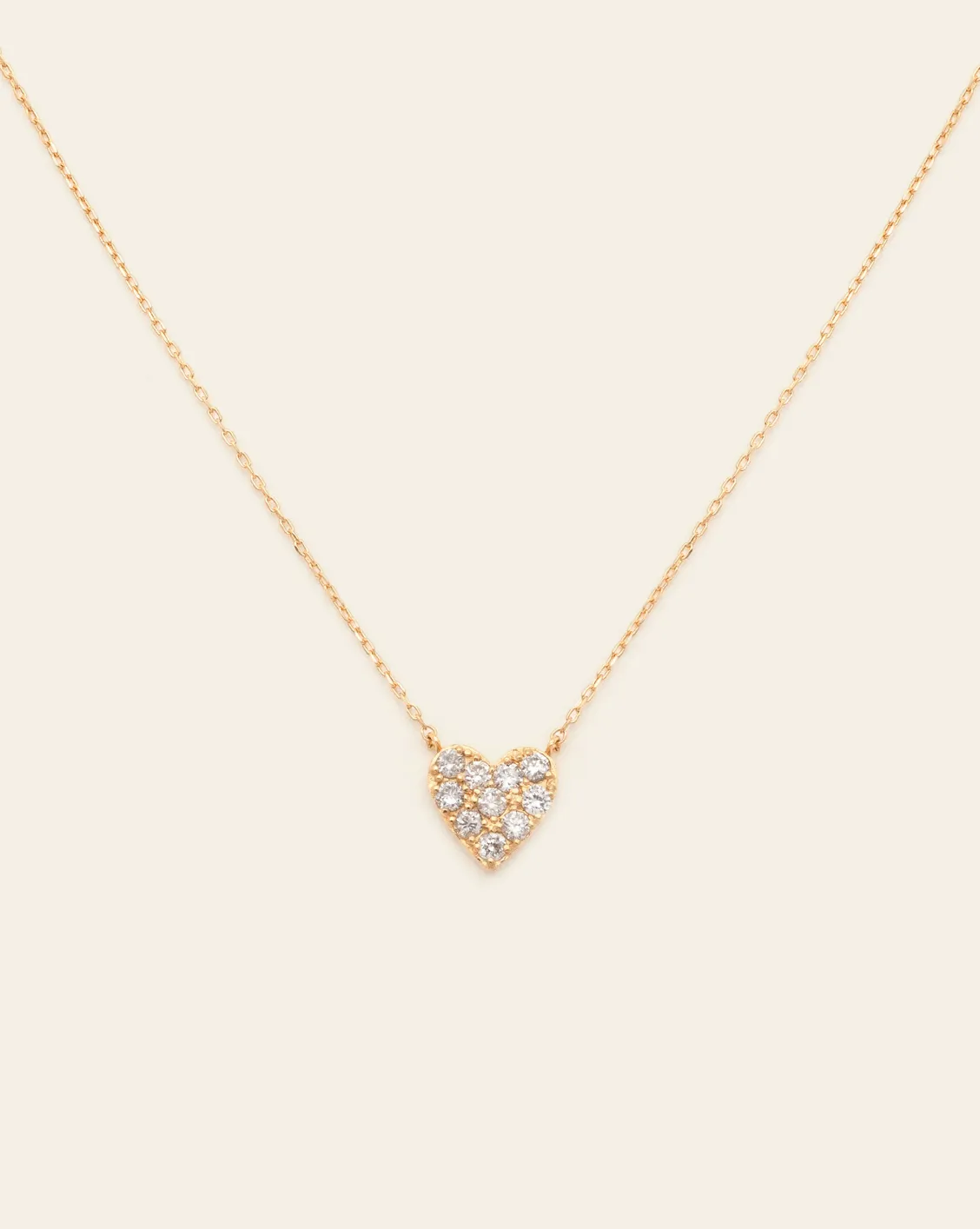 7mm Diamond Heart Necklace - 18k Solid Gold