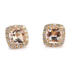 A & Furst - Dynamite - Stud Earrings with Morganite and Diamonds, 18k Rose Gold