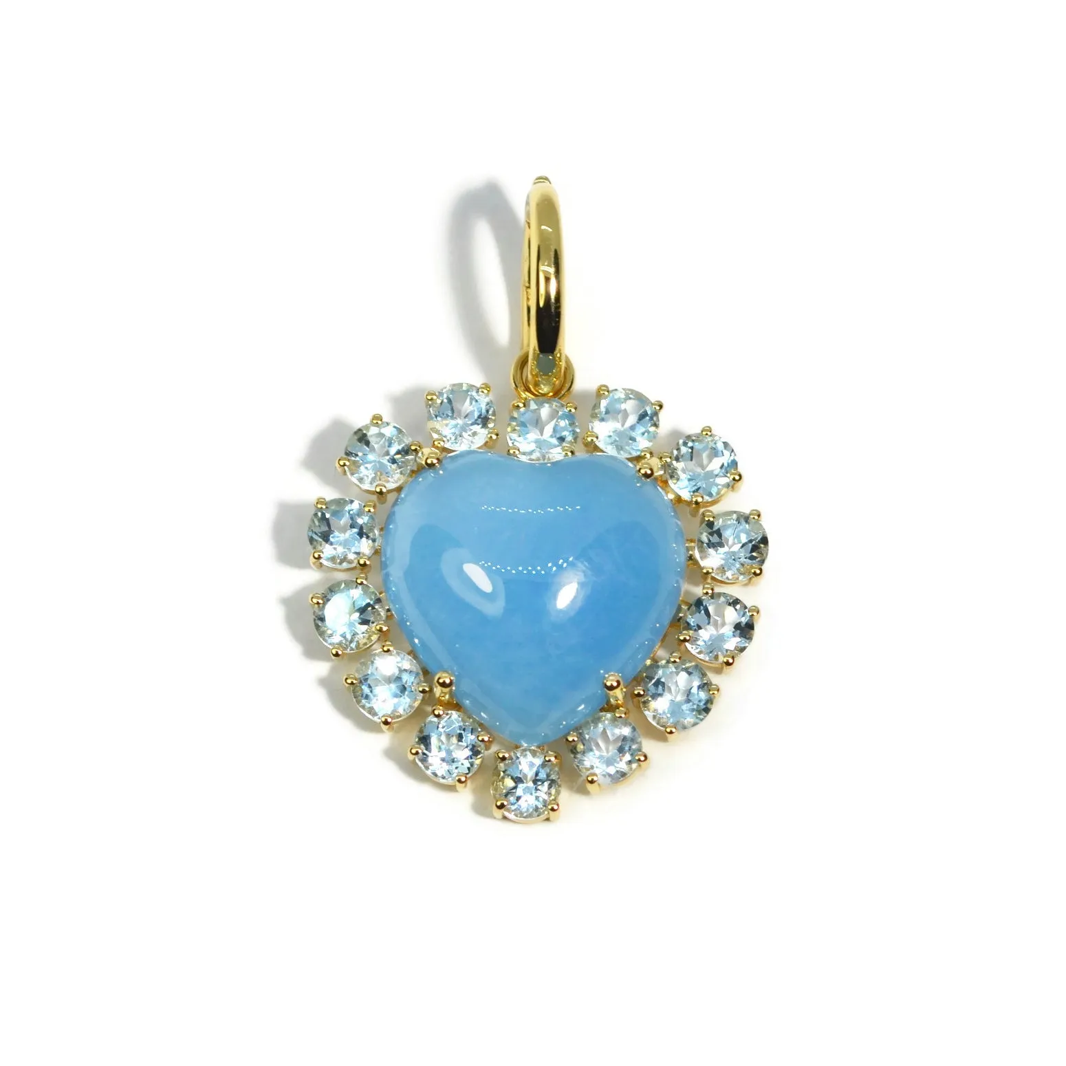 A & Furst - Sole - Pendant with Milky Aquamarine and Sky Blue Topaz, 18k Yellow Gold