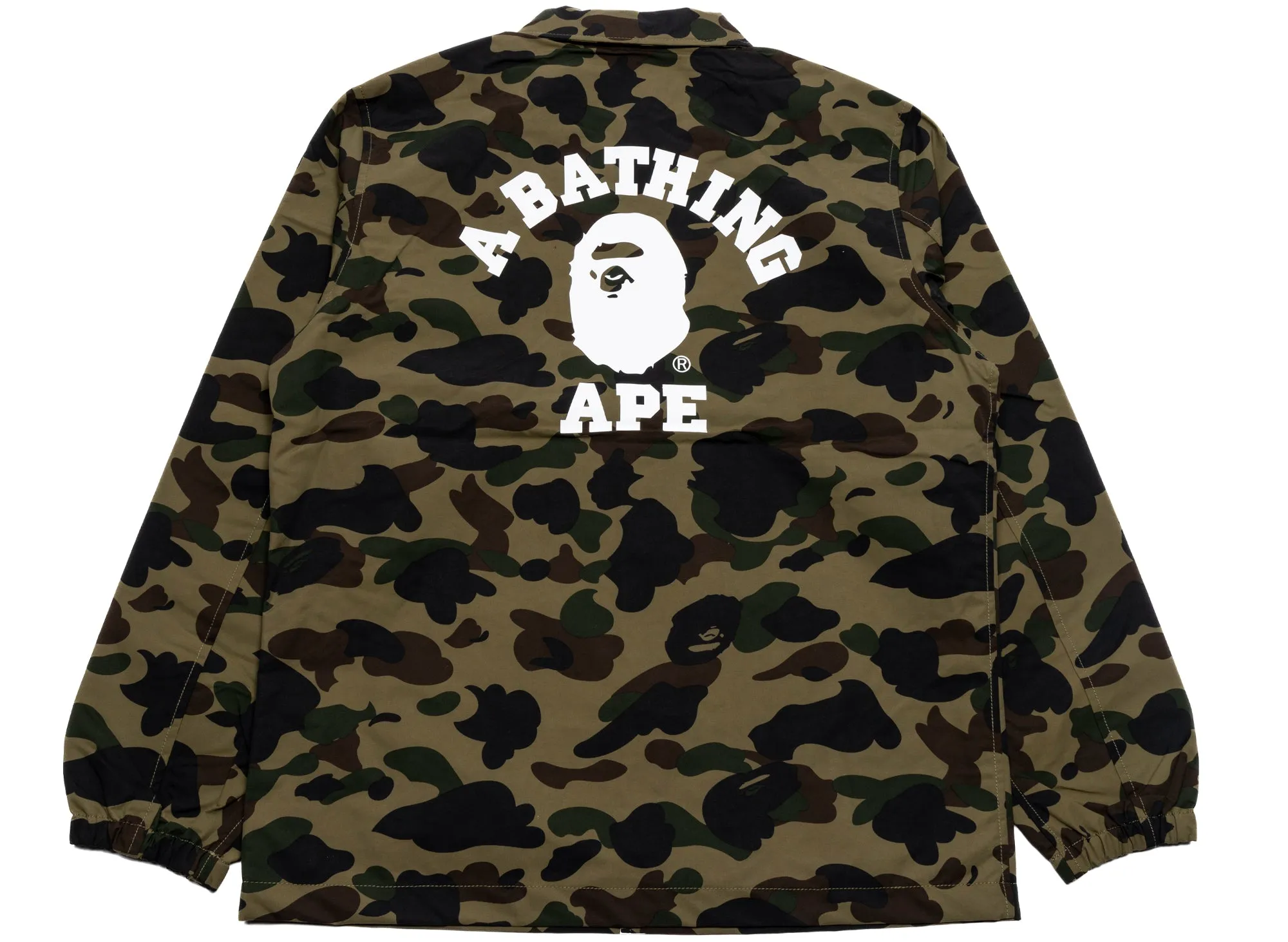 A Bathing Ape 1st Camo Nylon Tussah Coach Jacket in Green xld