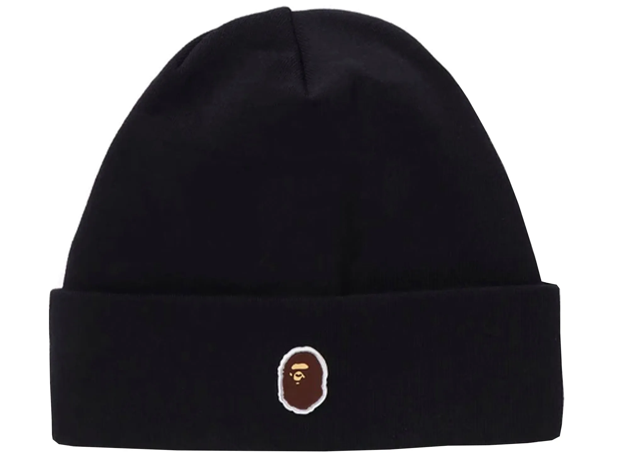 A Bathing Ape Silicon Ape Head Knit Cap in Black xld