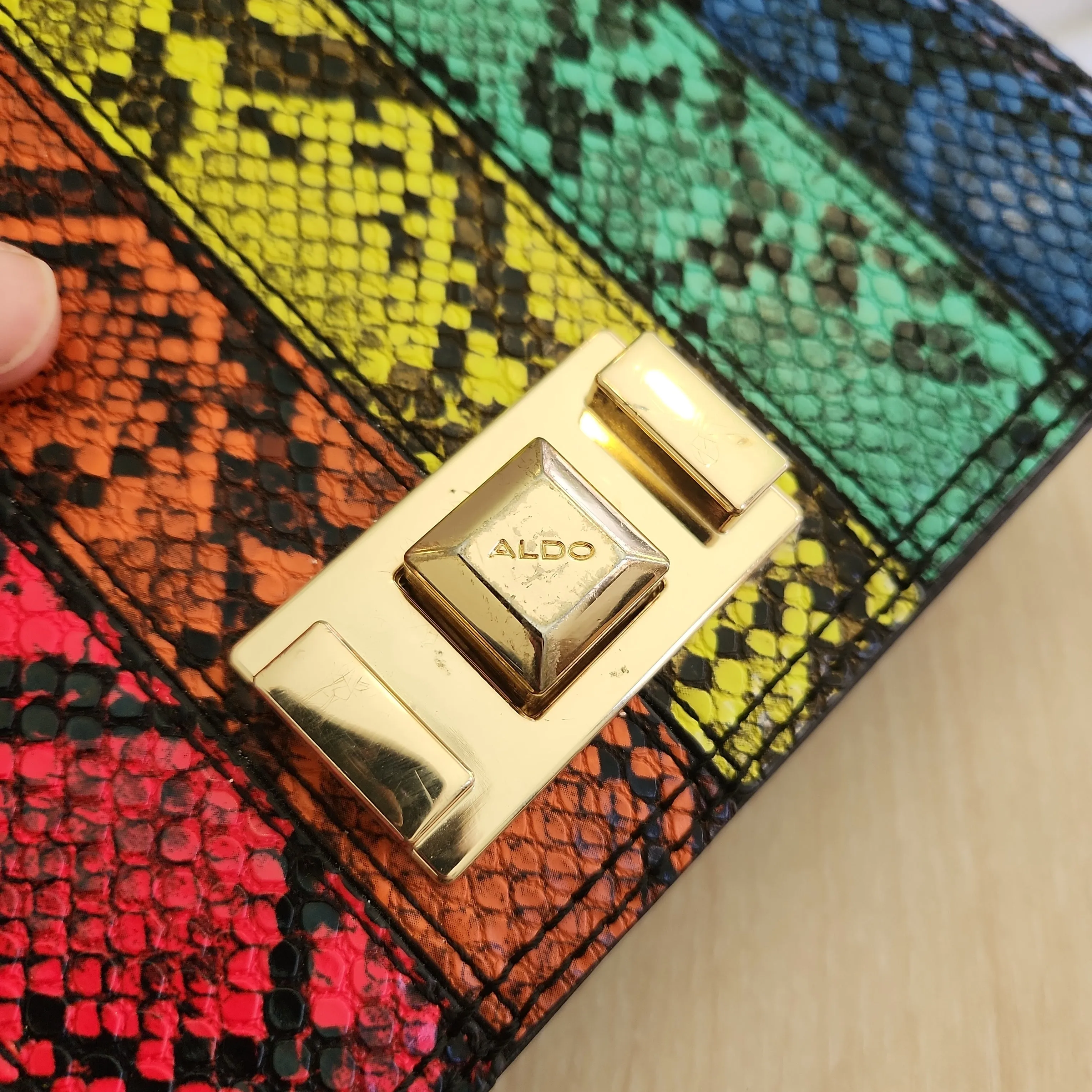 ALDO Multicoloured Snakeskin Print Shoulder Bag | Pre Loved |