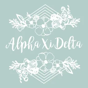 Alpha Xi Delta Geometric Flower Design