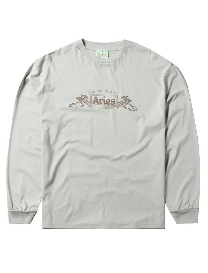 Aries Womens Winged Temple LS Tee Grey