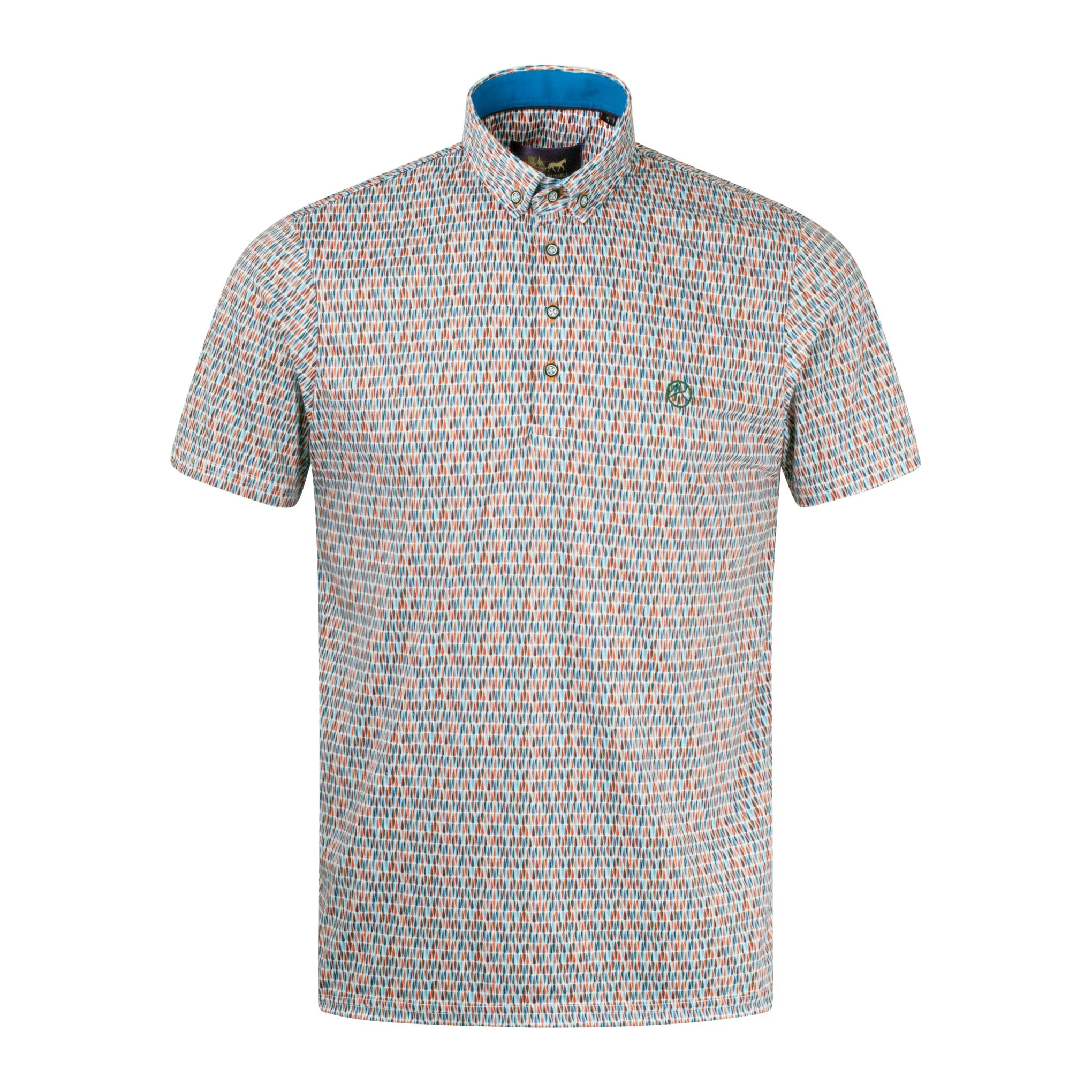 Arthur & Russell Geo Polo Shirt White