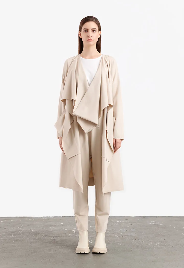 Asymmetrical Irregular Solid Open Outer Jacket