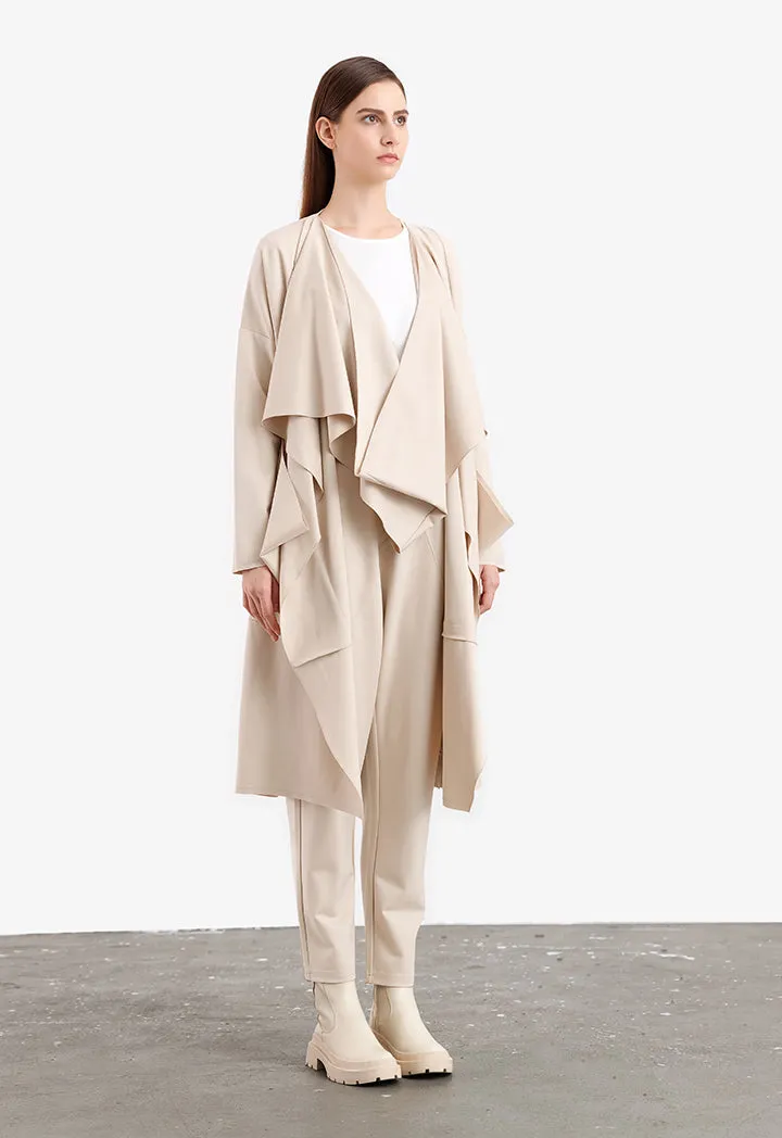 Asymmetrical Irregular Solid Open Outer Jacket