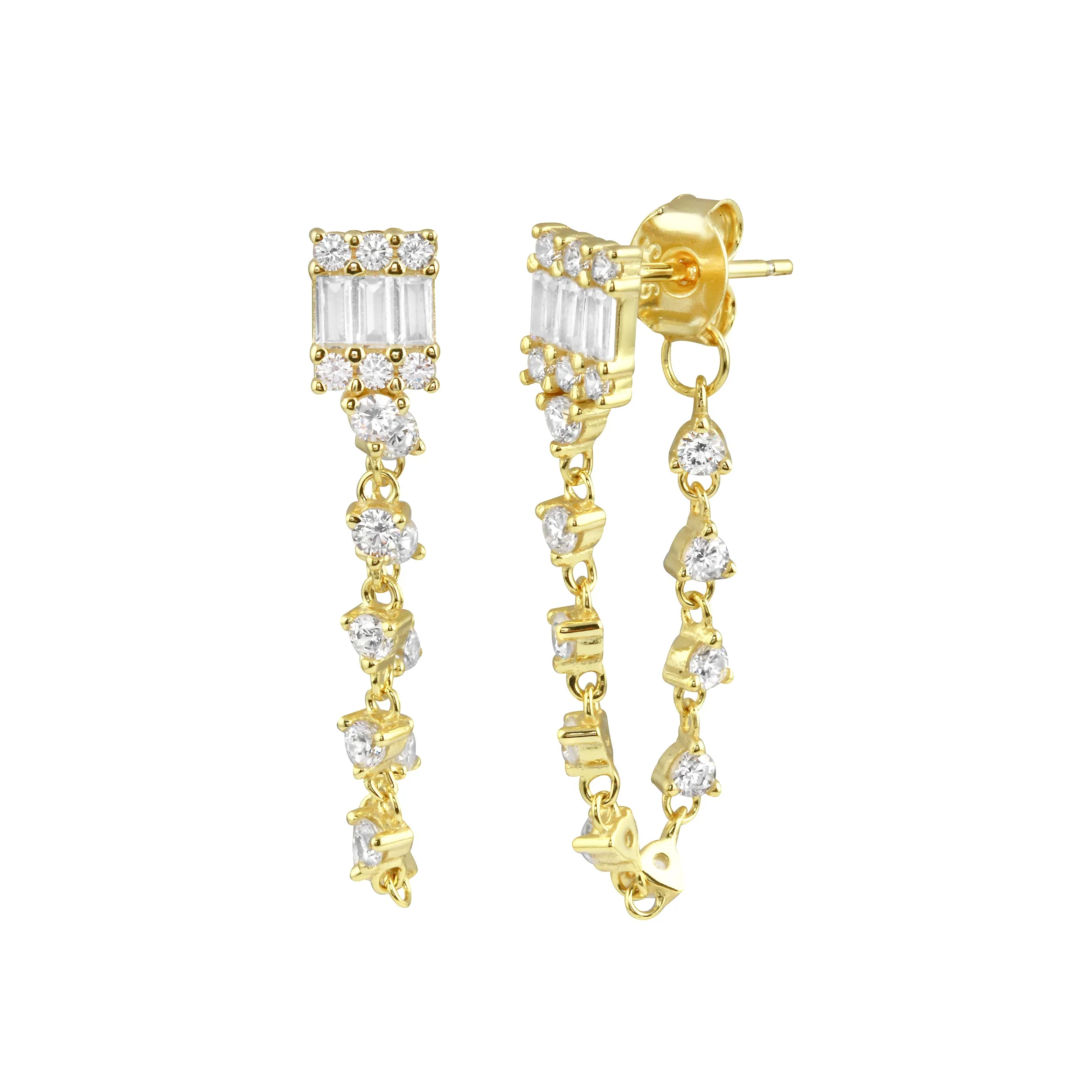 Baguette Chain Earring