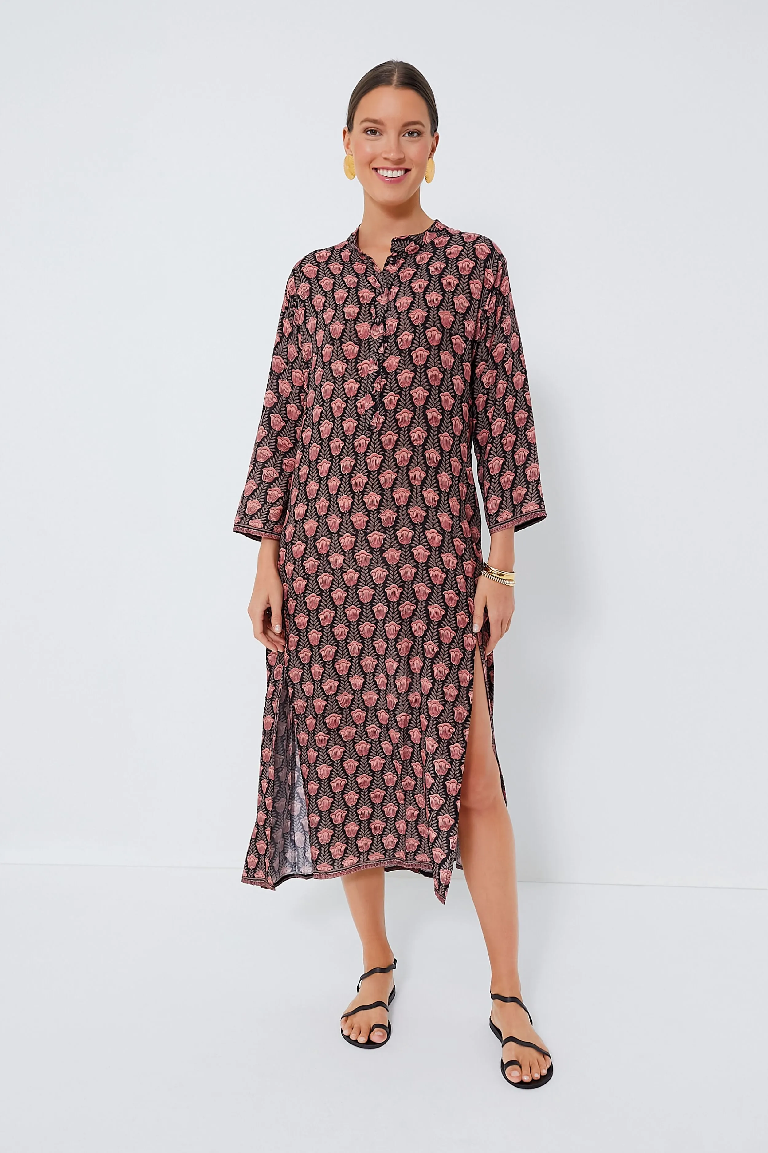 Black Tulip Print Kamari Block Isobel Dress