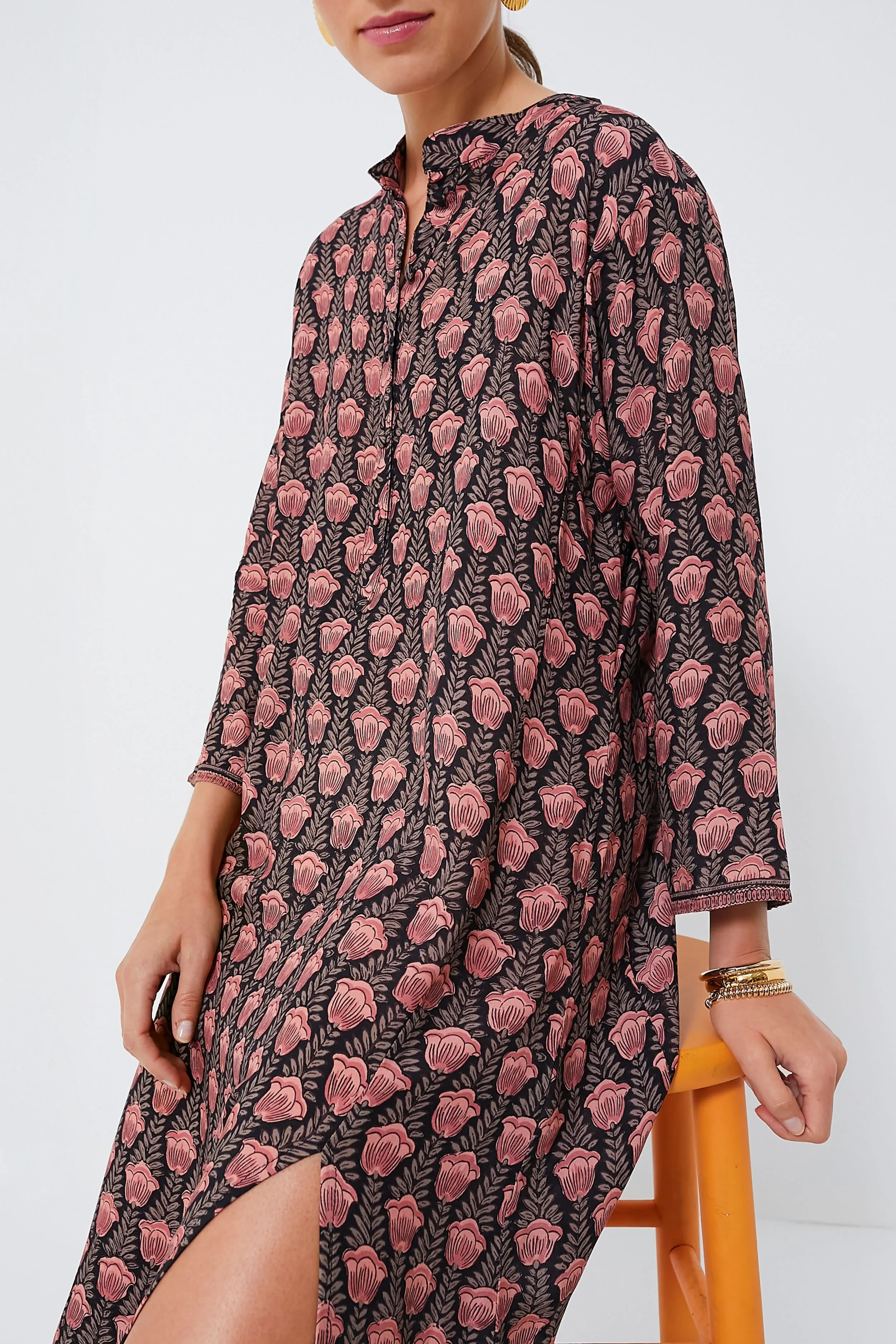 Black Tulip Print Kamari Block Isobel Dress