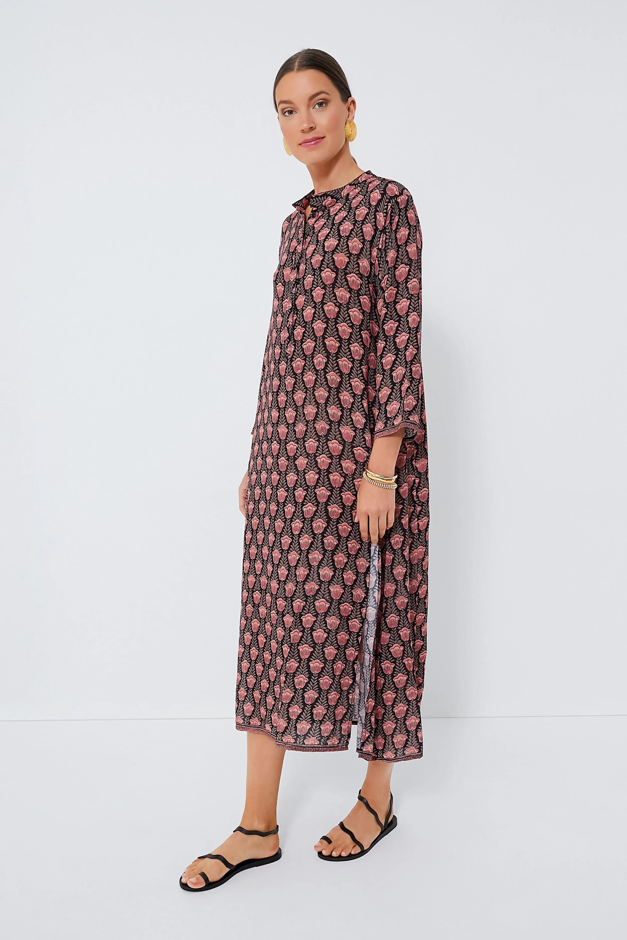 Black Tulip Print Kamari Block Isobel Dress