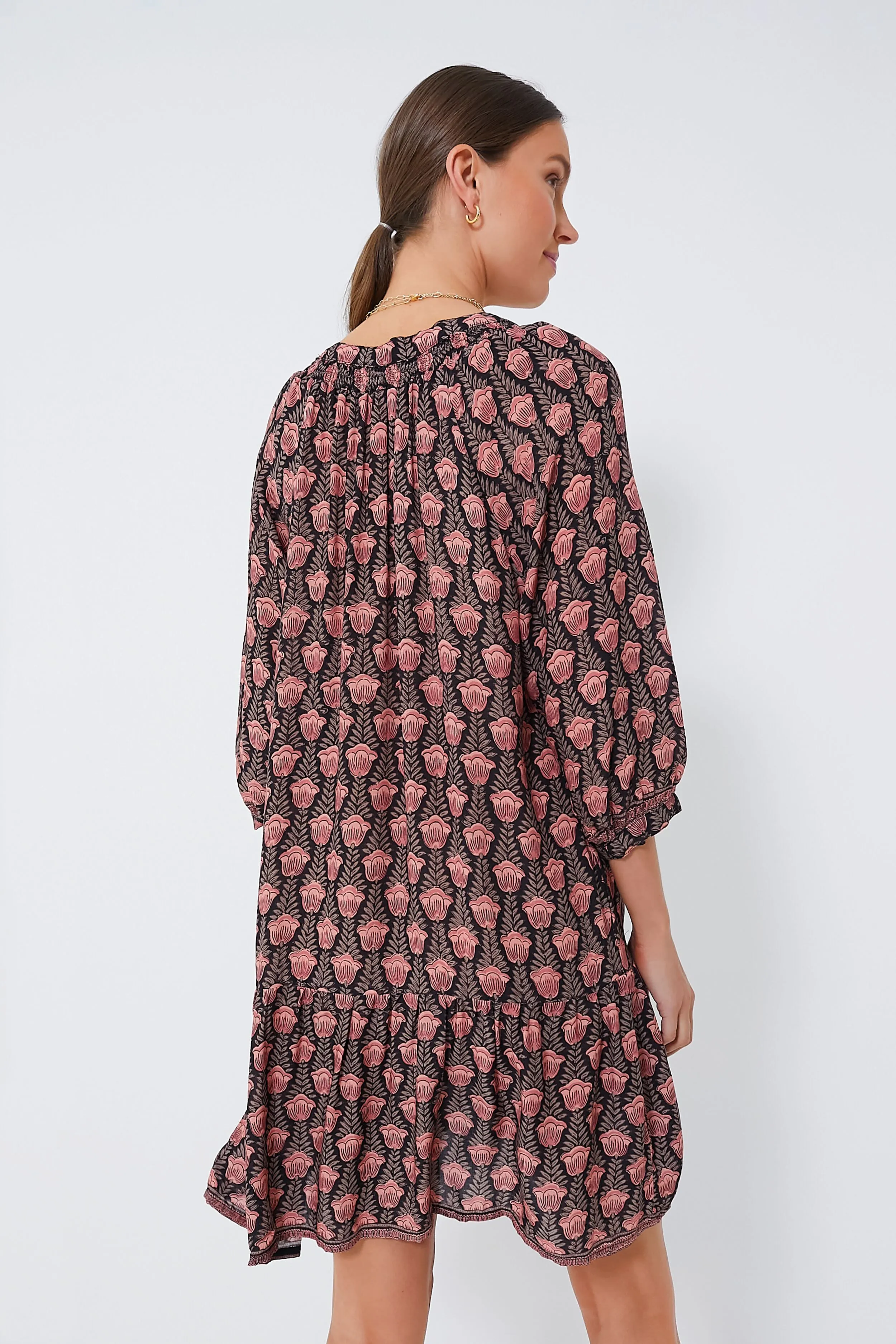 Black Tulip Print Kamari Block Stevie Dress