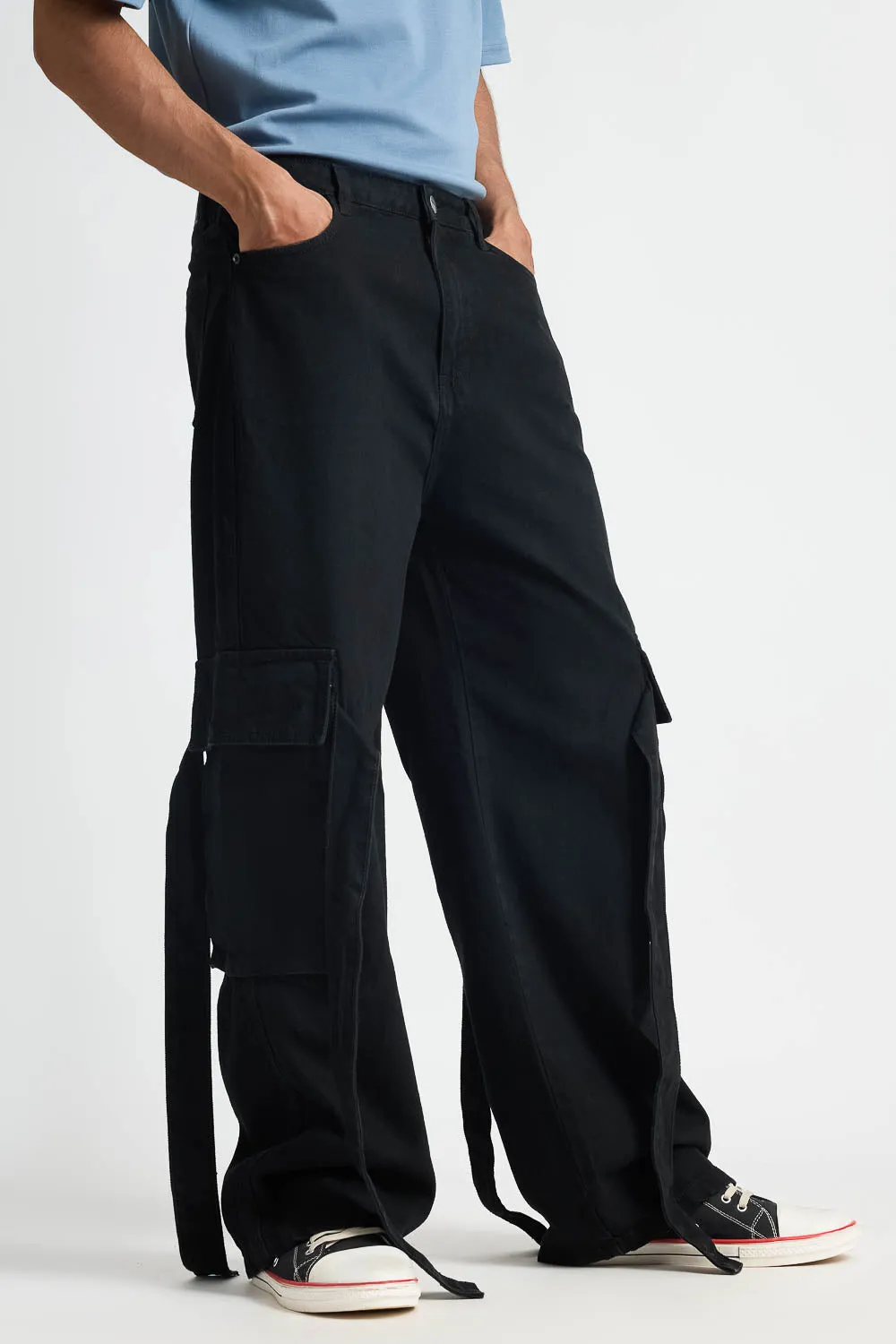 Black Workwear Mens Cargo Pants