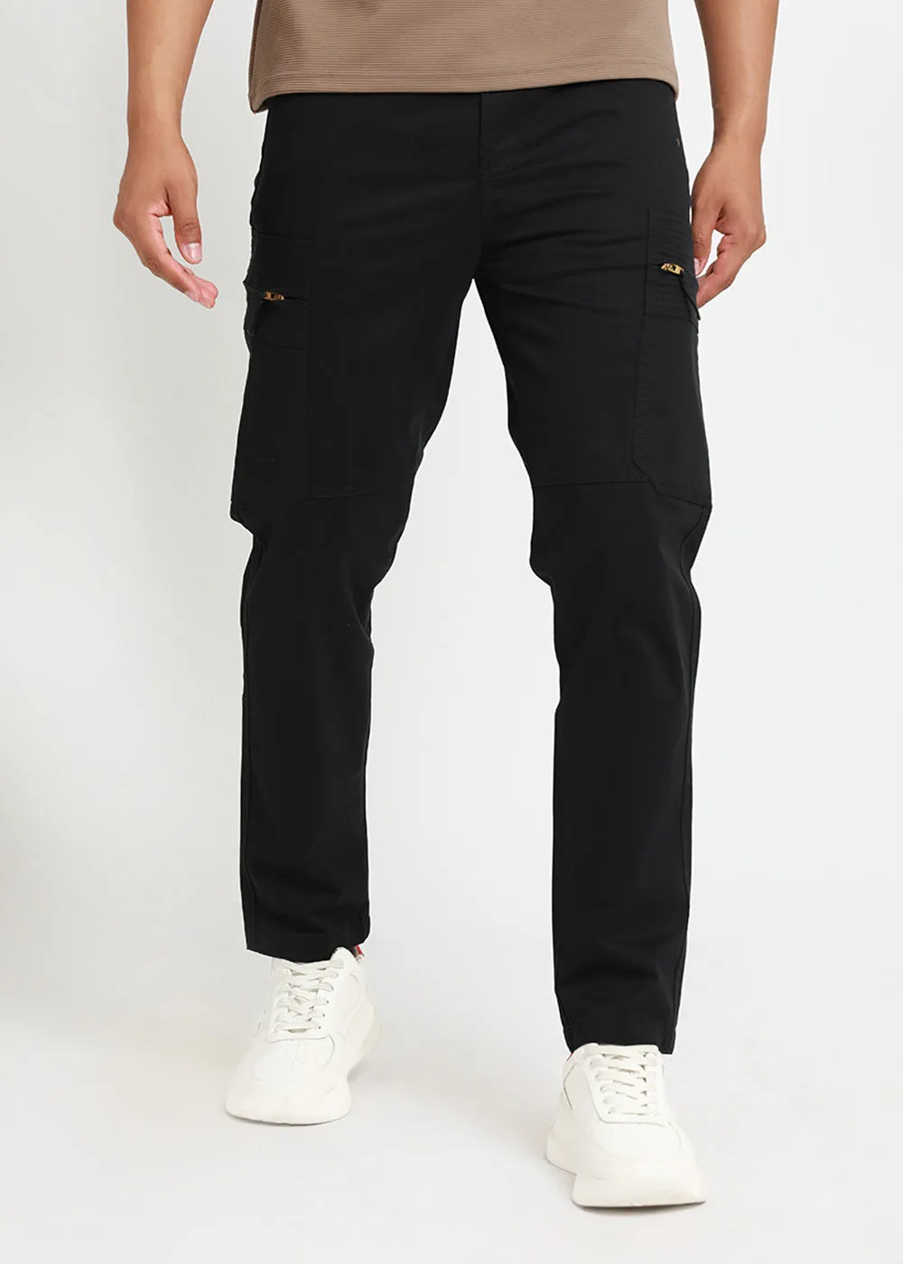 Black Zip Cargo Pants