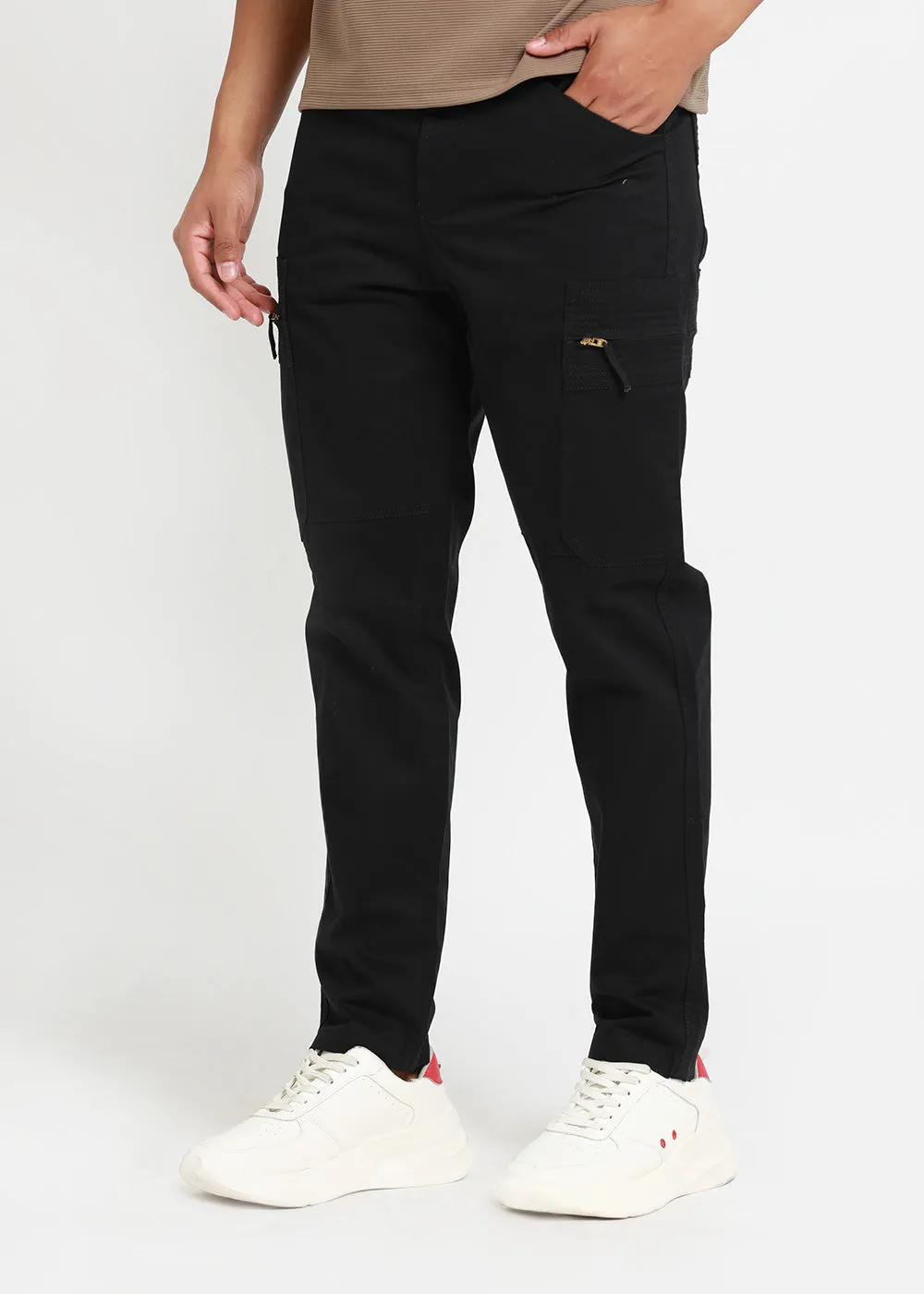 Black Zip Cargo Pants