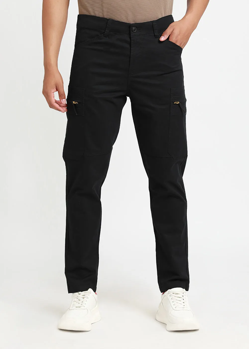 Black Zip Cargo Pants