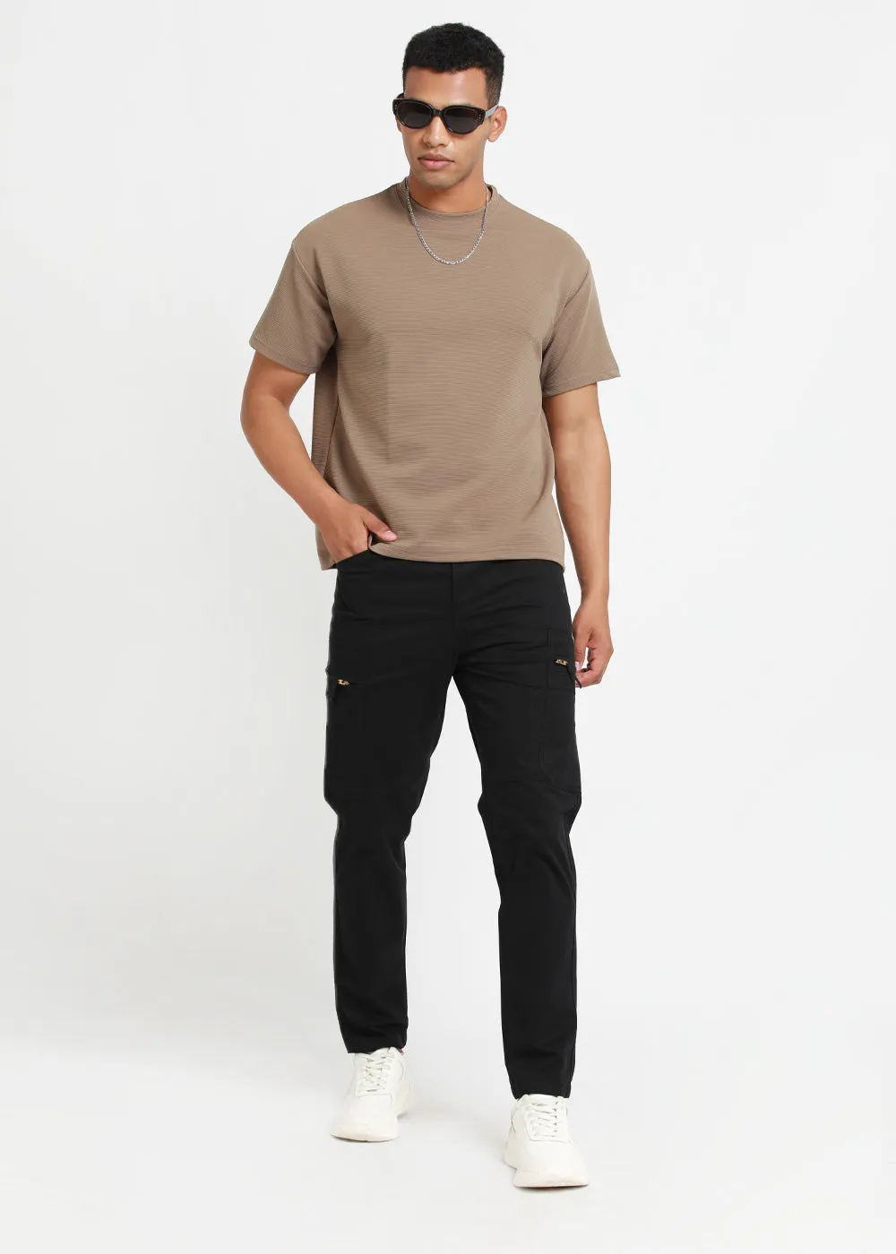 Black Zip Cargo Pants