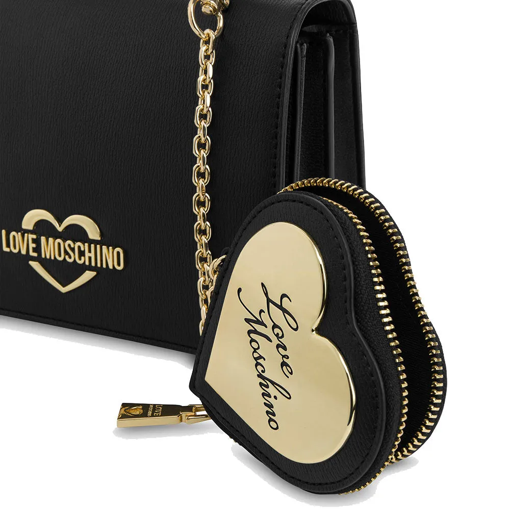 Borsa Donna a Mano con Micro Clutch LOVE MOSCHINO linea Hollies colore Nero