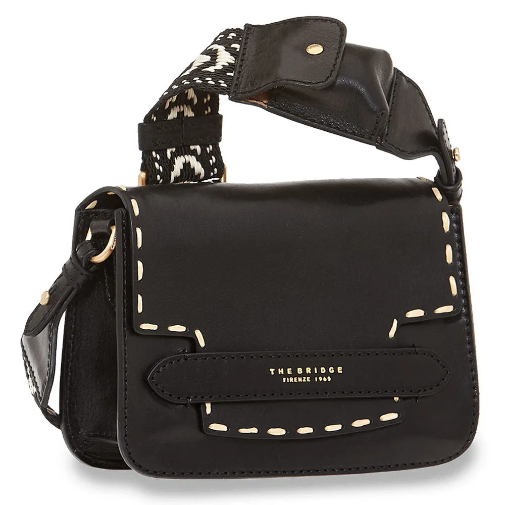 Borsa Donna a Tracolla Media THE BRIDGE in Pelle Nera linea Lucrezia Wow