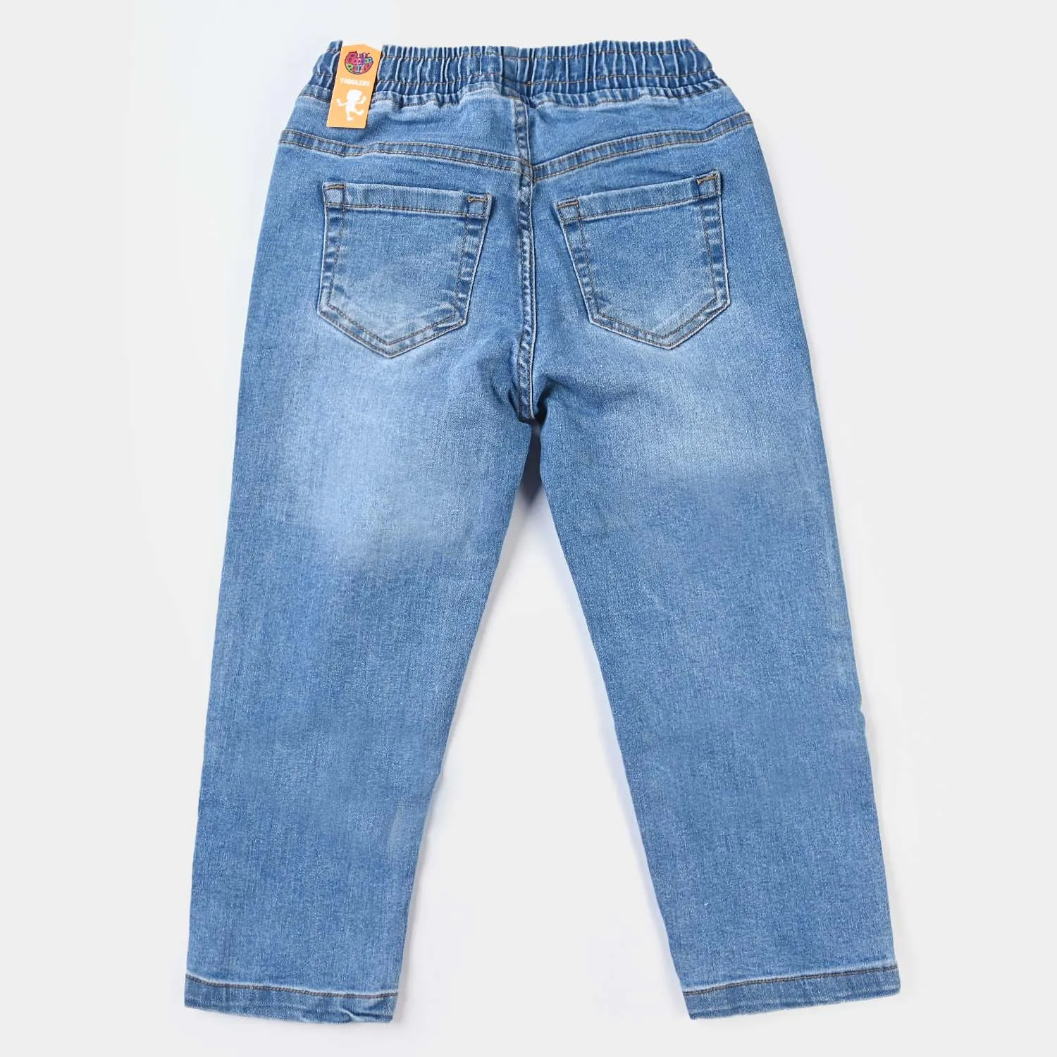 Boys Denim Pant Knee Patch-MD.Blue