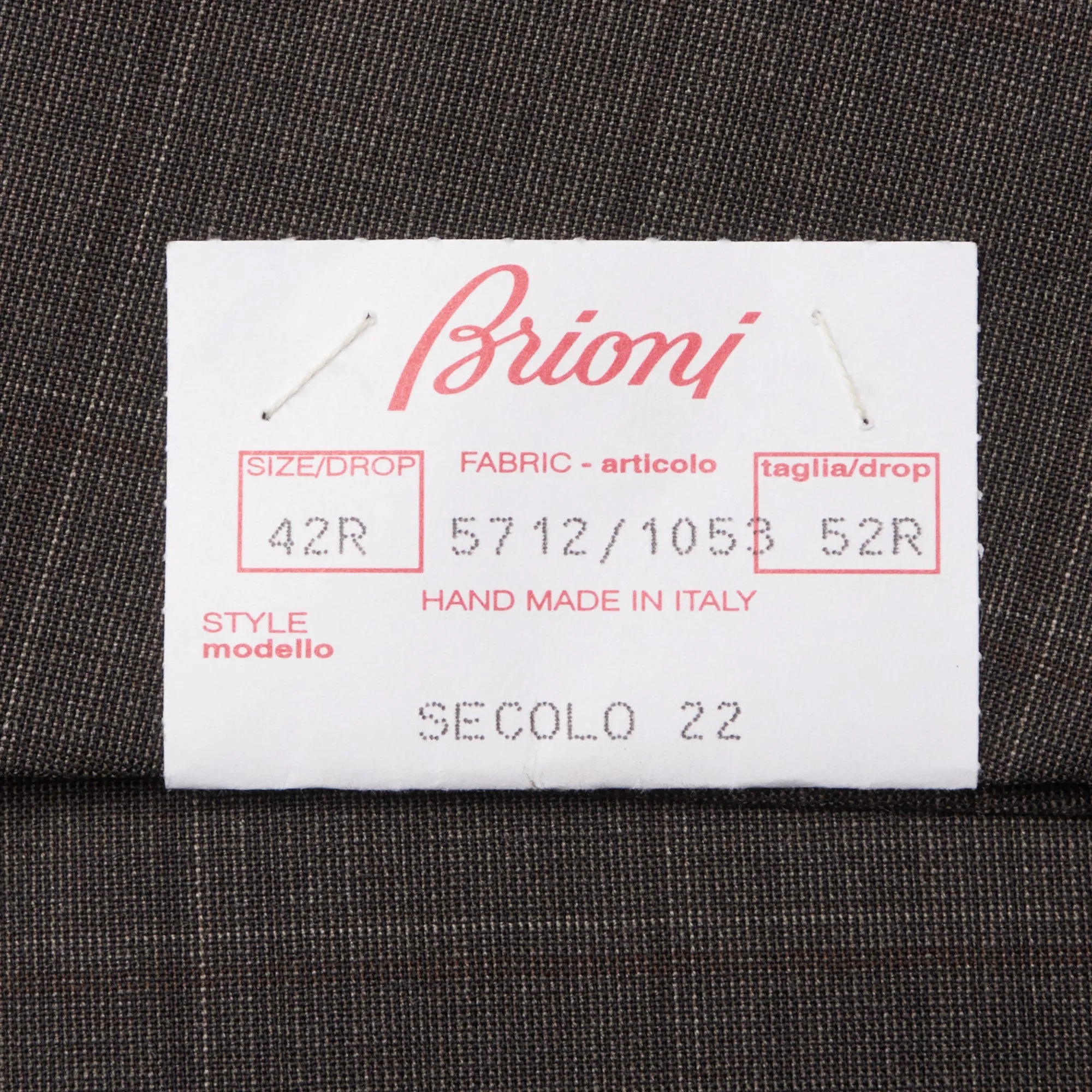 BRIONI "SECOLO" Handmade Gray Plaid Wool Super 150' Suit EU 52 NEW US 42