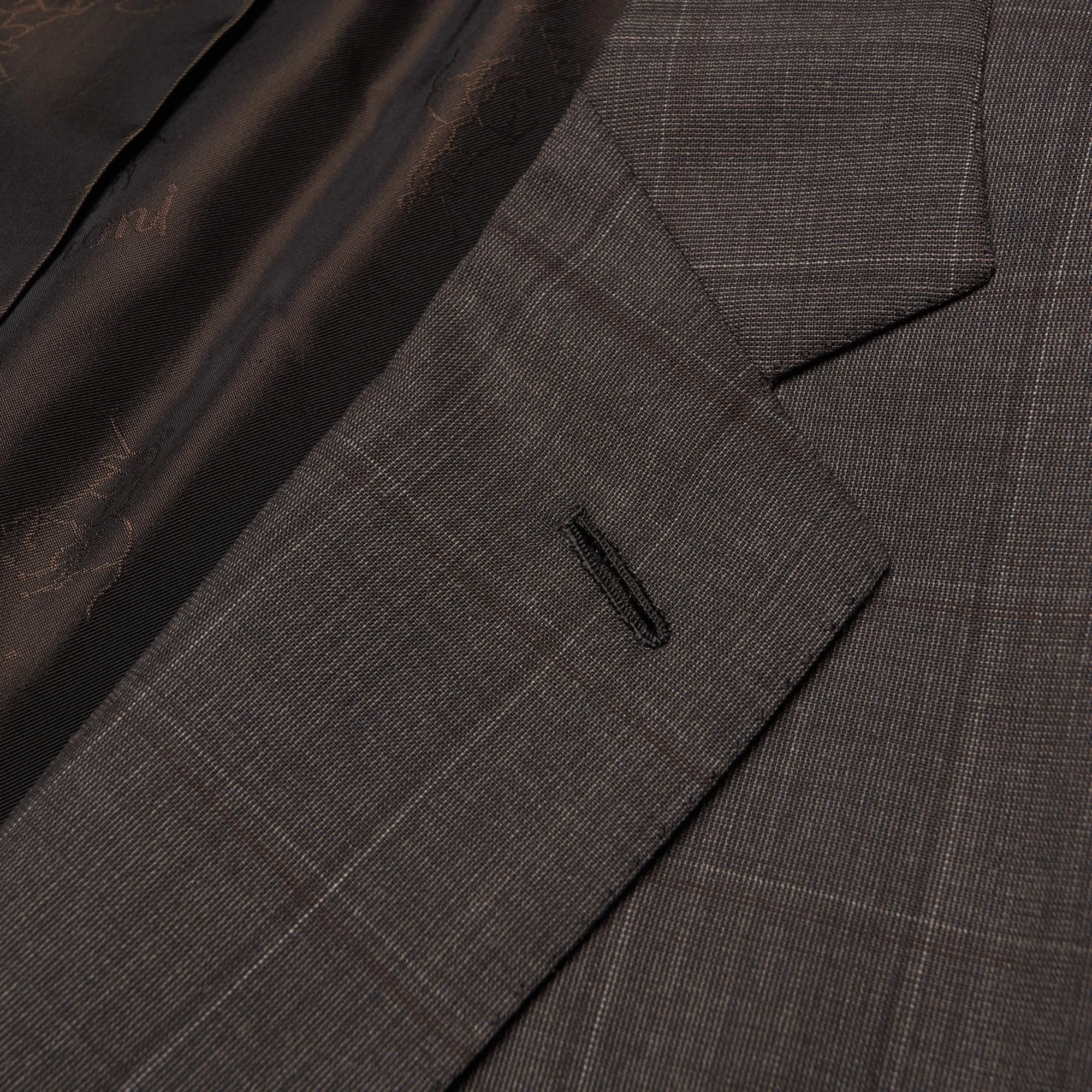 BRIONI "SECOLO" Handmade Gray Plaid Wool Super 150' Suit EU 52 NEW US 42