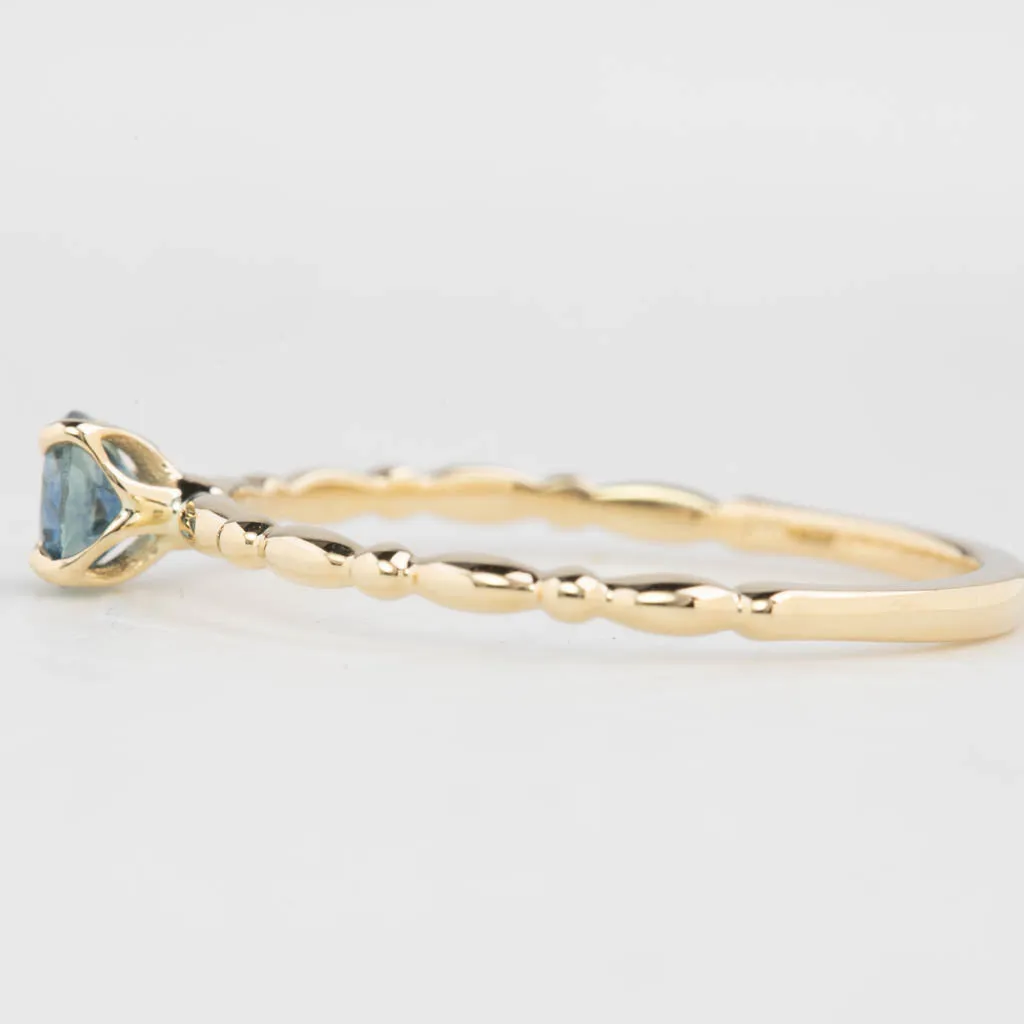 Candy Ring 4mm 0.30ct Blue Montana Sapphire 14K Yellow Gold