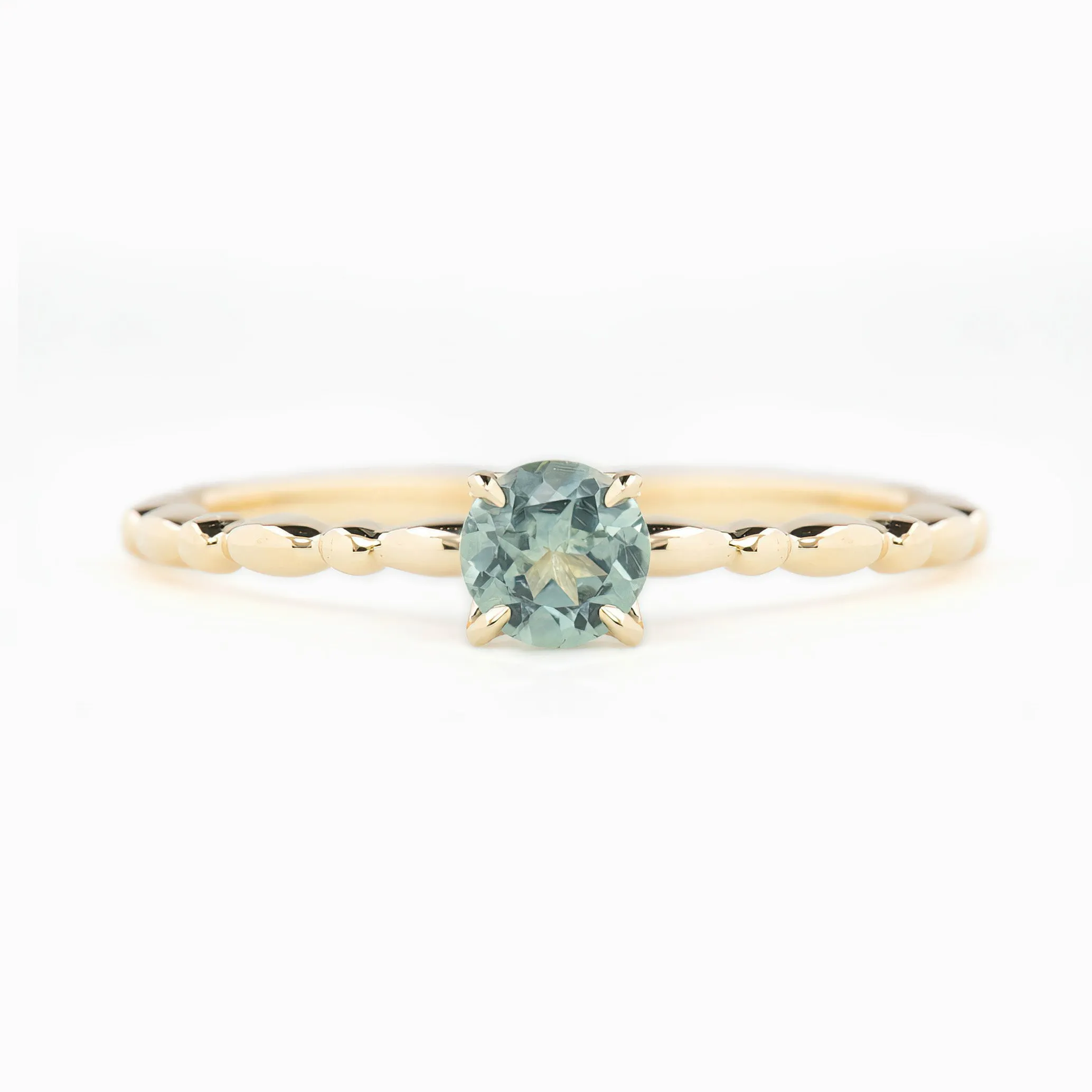 Candy Ring 4mm 0.30ct Blue Montana Sapphire 14K Yellow Gold