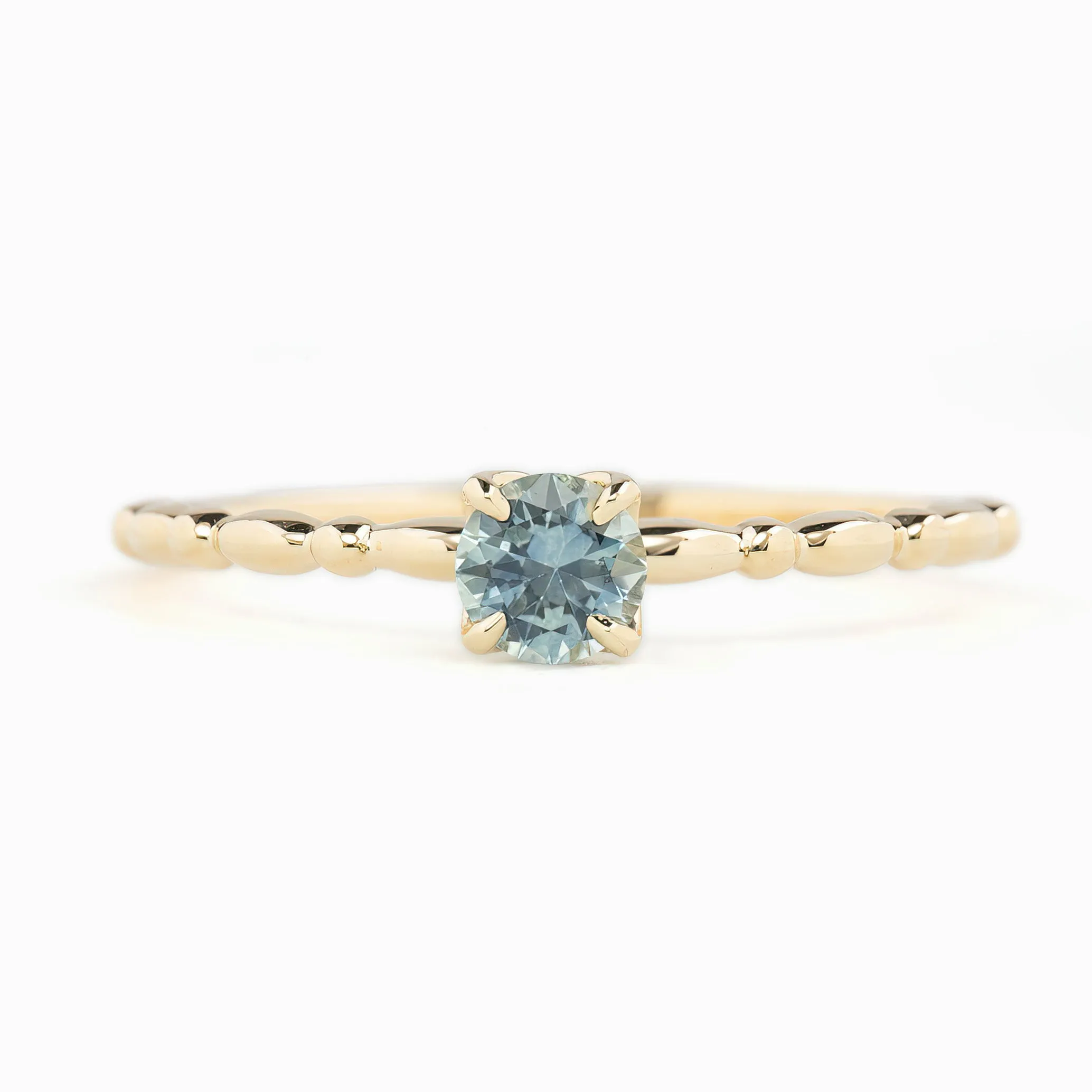 Candy Ring 4mm 0.30ct Blue Montana Sapphire 14K Yellow Gold