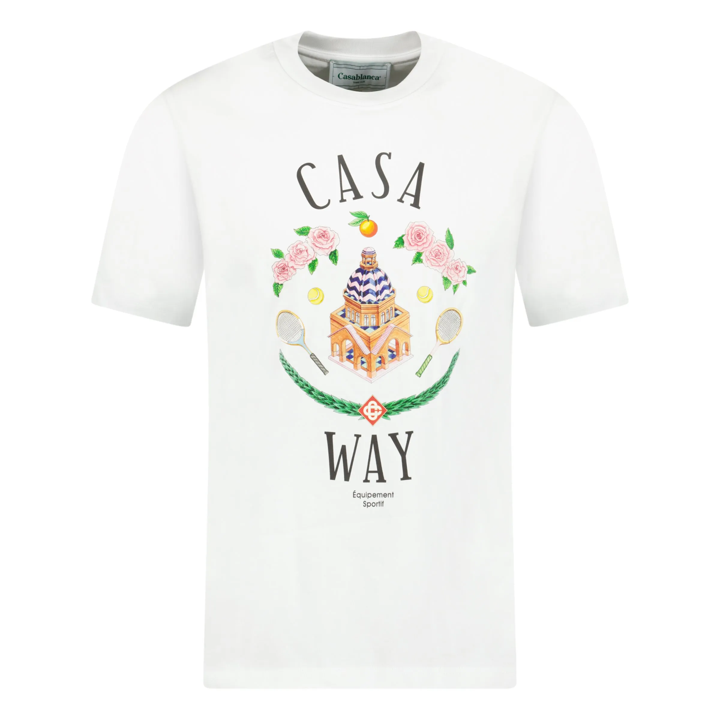 CASABLANCA  CASA WAY PRINT T-SHIRT WHITE