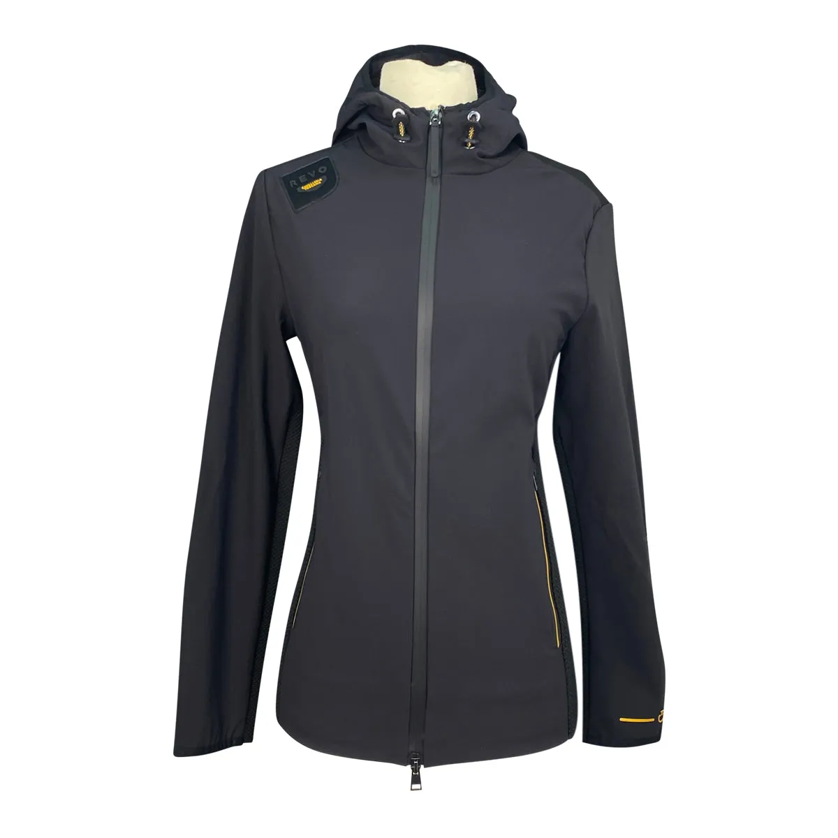 Cavalleria Toscana R-Evo Jersey & Tech Knit Hooded Softshell Jacket in Black - Women's Small