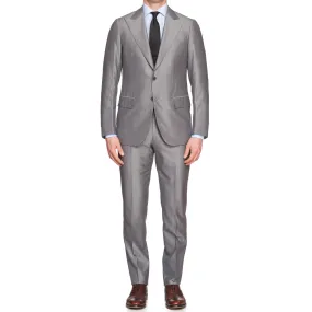 CESARE ATTOLINI Handmade Gray Cotton-Wool Super 120's Peak Lapel Suit NEW