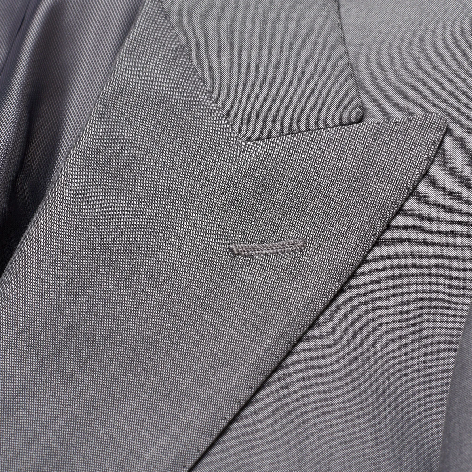 CESARE ATTOLINI Handmade Gray Cotton-Wool Super 120's Peak Lapel Suit NEW