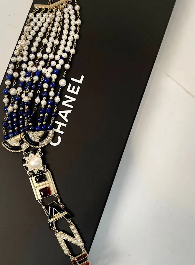 Chanel 2019, 19A Logomania Collection Letters Multicolor Necklace