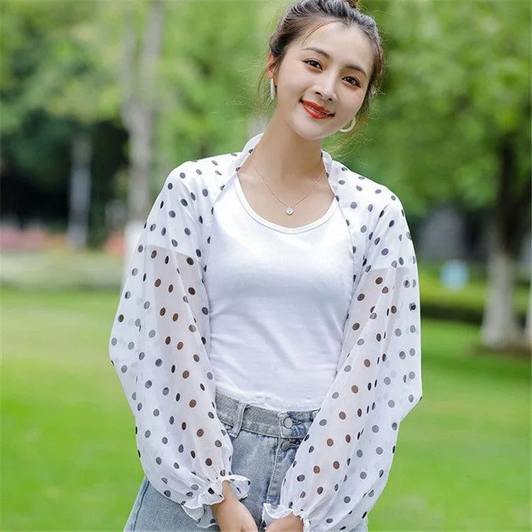 Chiffon UV Protection Sleeves for Spring and Summer Outdoor Activities - Cashew Print