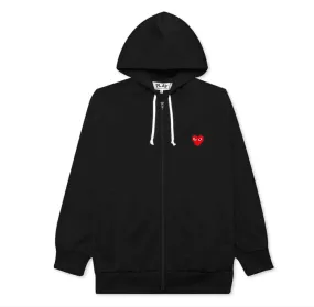 COMME DES GARCONS PLAY ZIP UP - BLACK