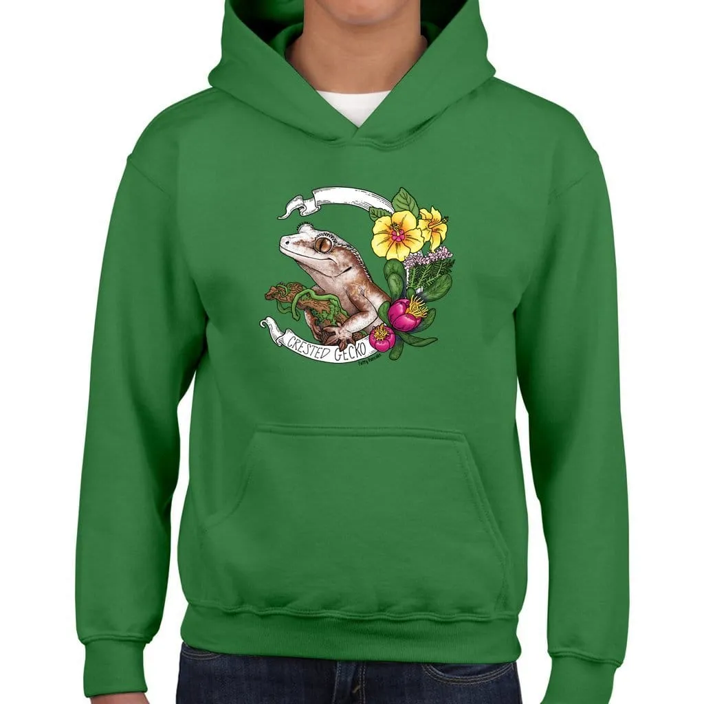 Crested Gecko Banner Youth Hoodie