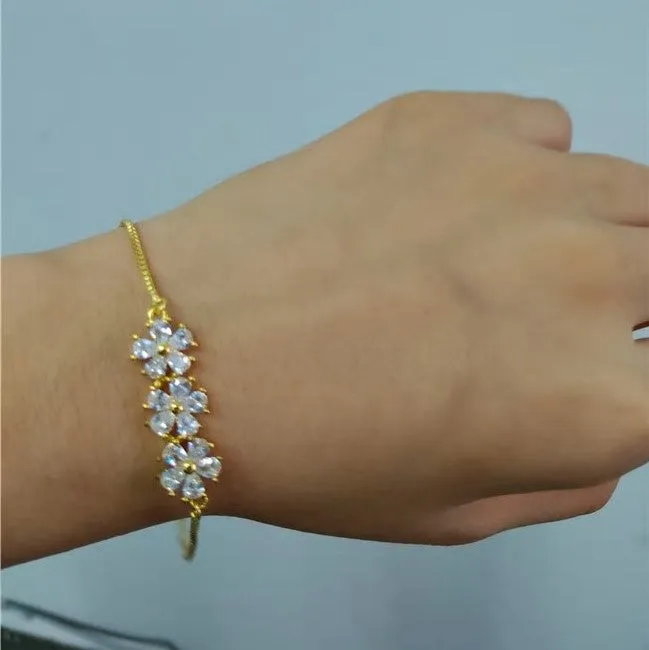 CZ Flower Adjustable Bracelets - 2 colors