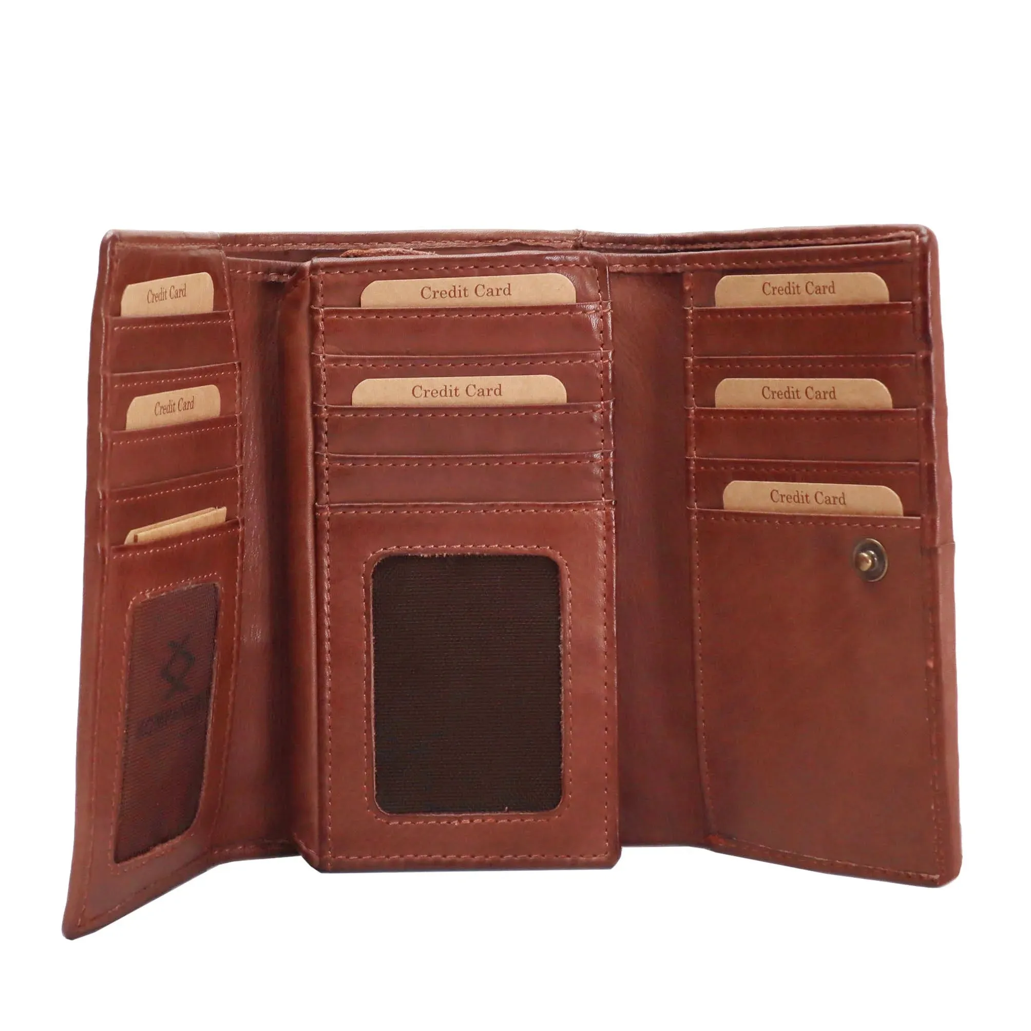 Dia Genuine Leather Wallet - Cognac