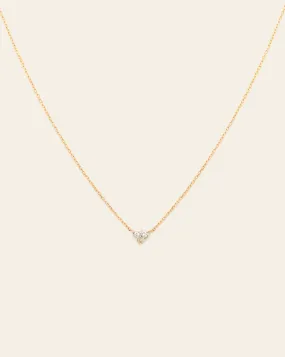 Diamond Heart Necklace - 18k Solid Gold