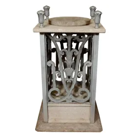 Edgar Brandt Art Deco Pedestal with Floral Detailing