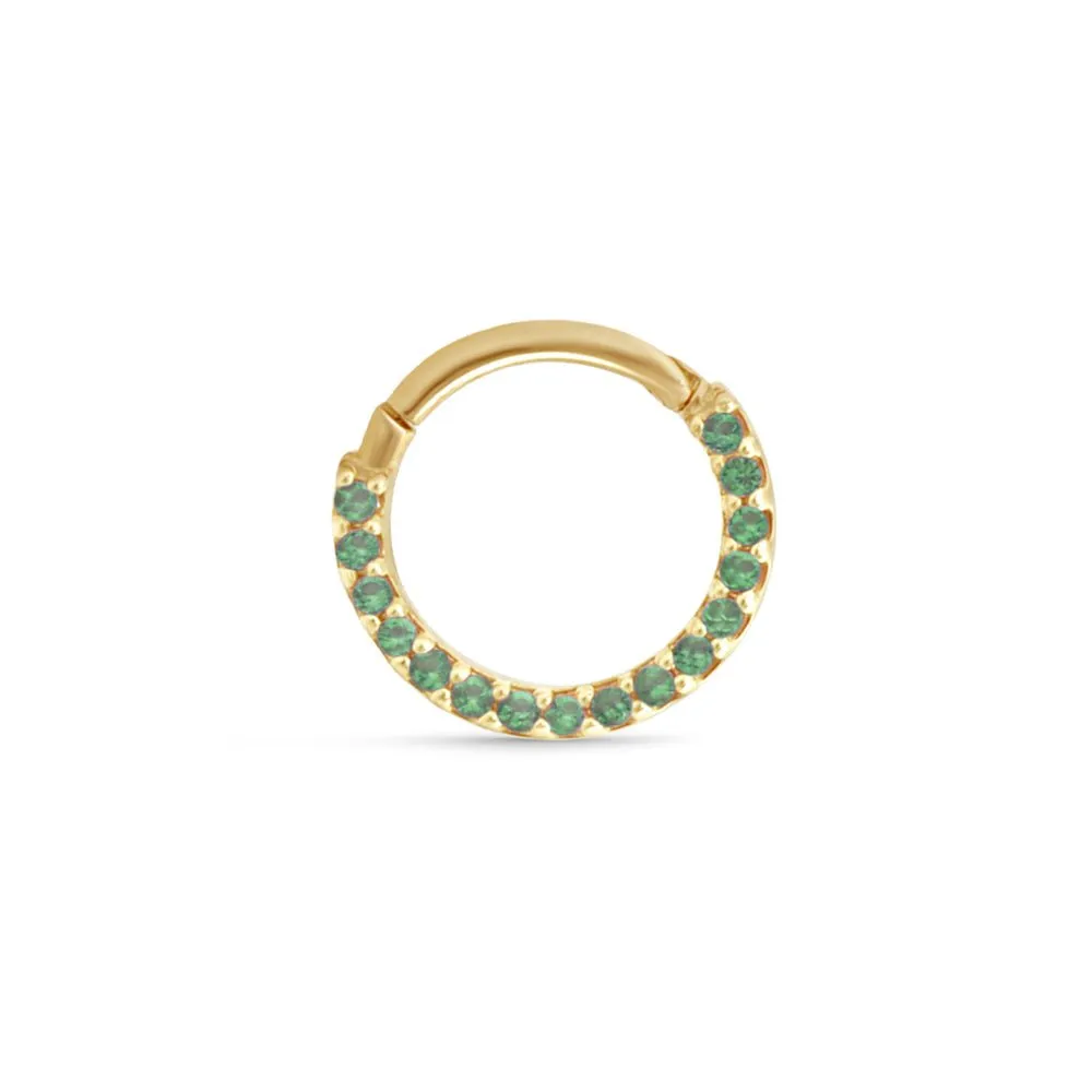 Emerald Studded Clicker Hoop