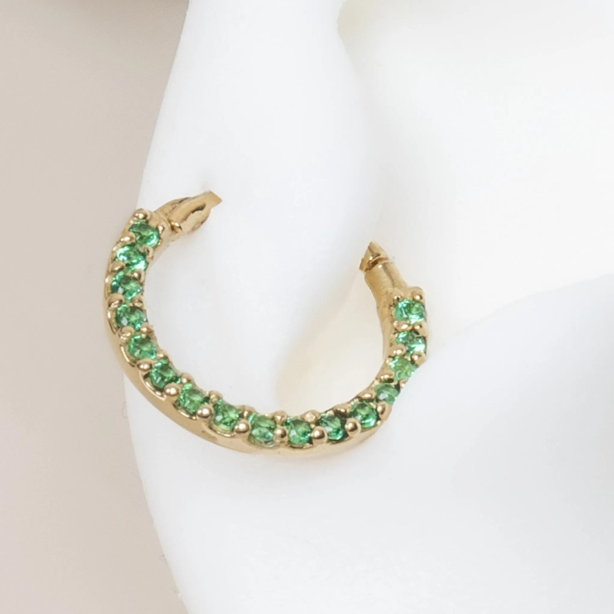 Emerald Studded Clicker Hoop