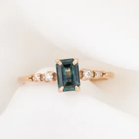 Estel Luxe Ring 0.75ct Teal Blue Montana Sapphire, 14k Rose Gold (One of a kind)