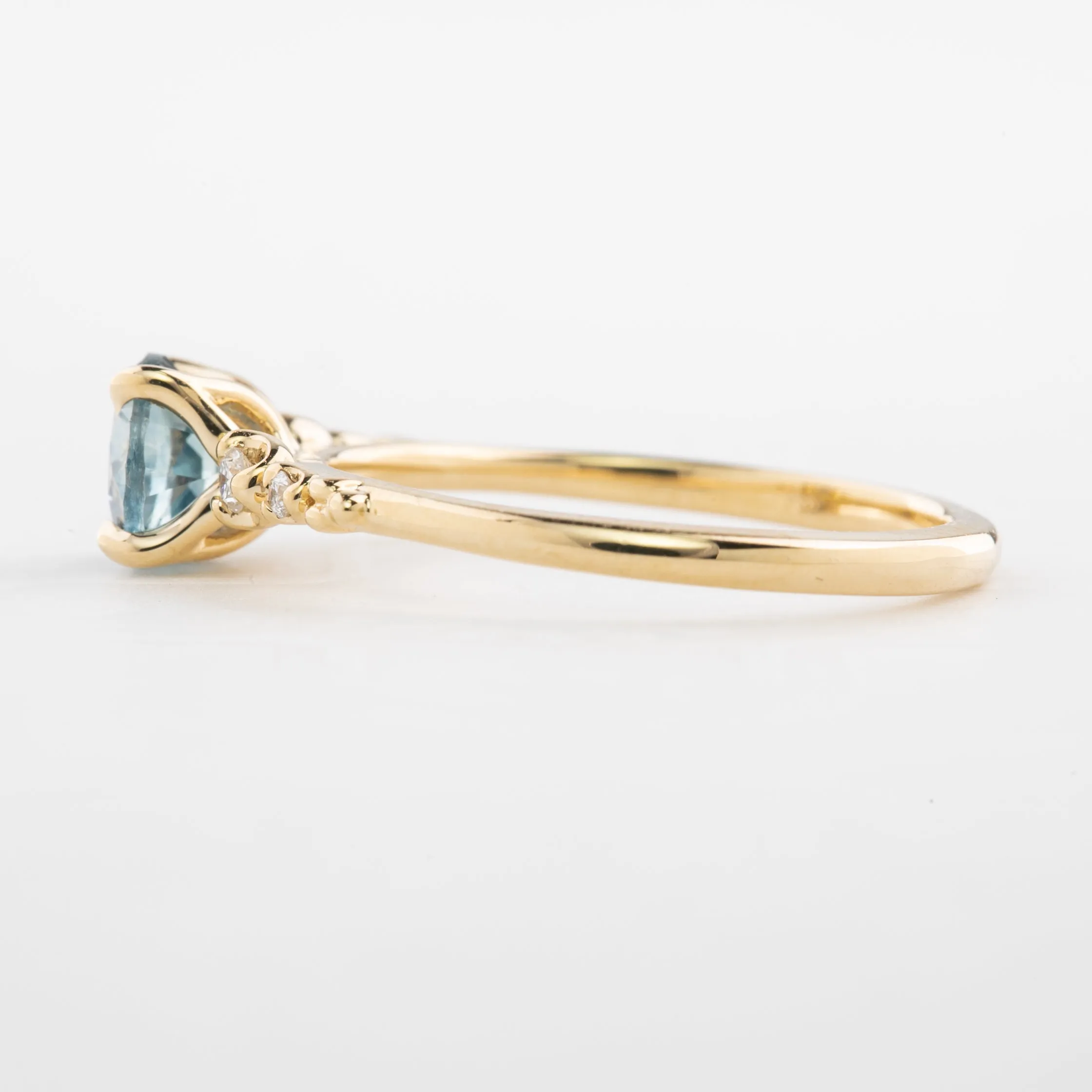 Estel Luxe Ring 1.01ct Light Blue Montana Sapphire, 14k Yellow Gold (One of a kind)